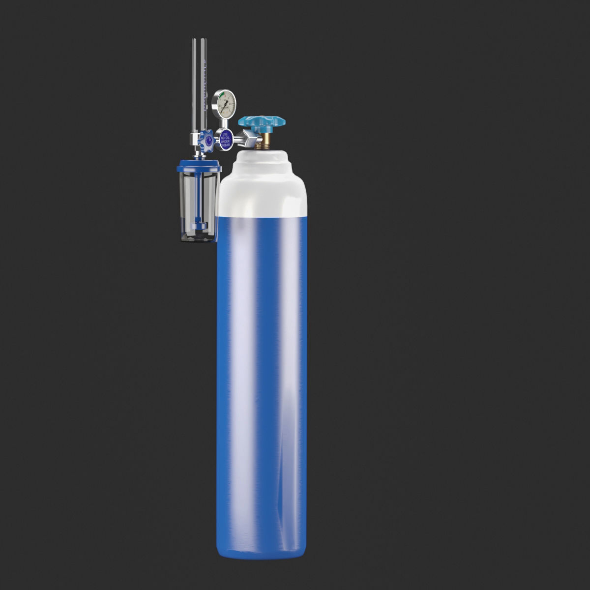 Medical Oxygen Cylinder 3D model Low-poly 3D model_2