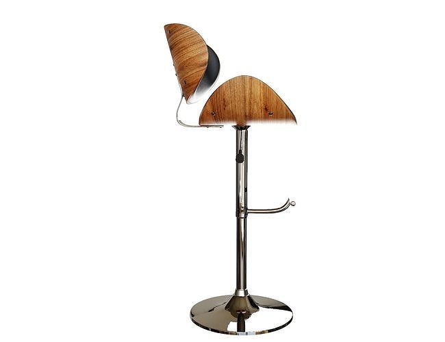 Faux Leather Swivel Bar Stool Black ROTTERDAM 3D model 4