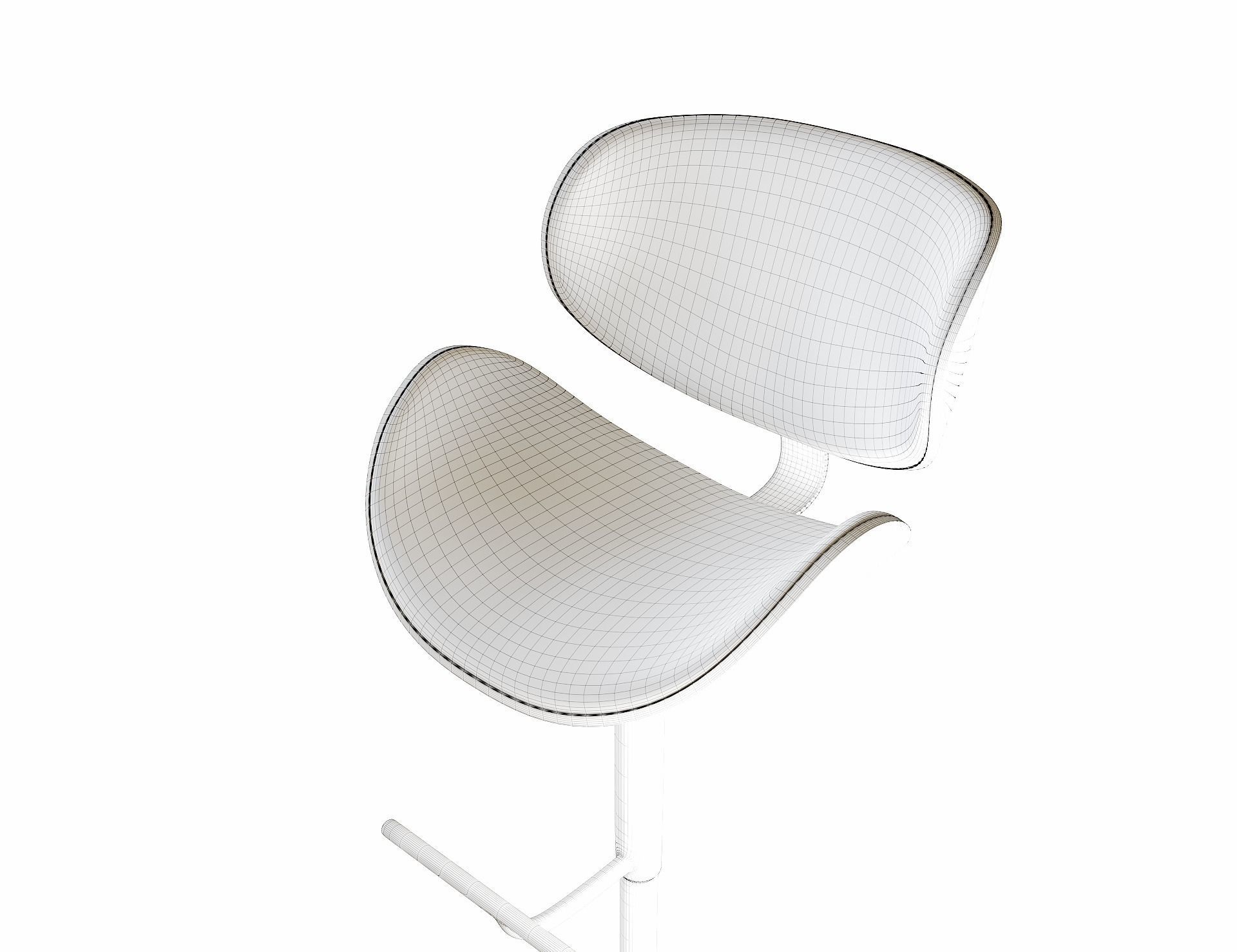 Faux Leather Swivel Bar Stool Black ROTTERDAM 3D model_11