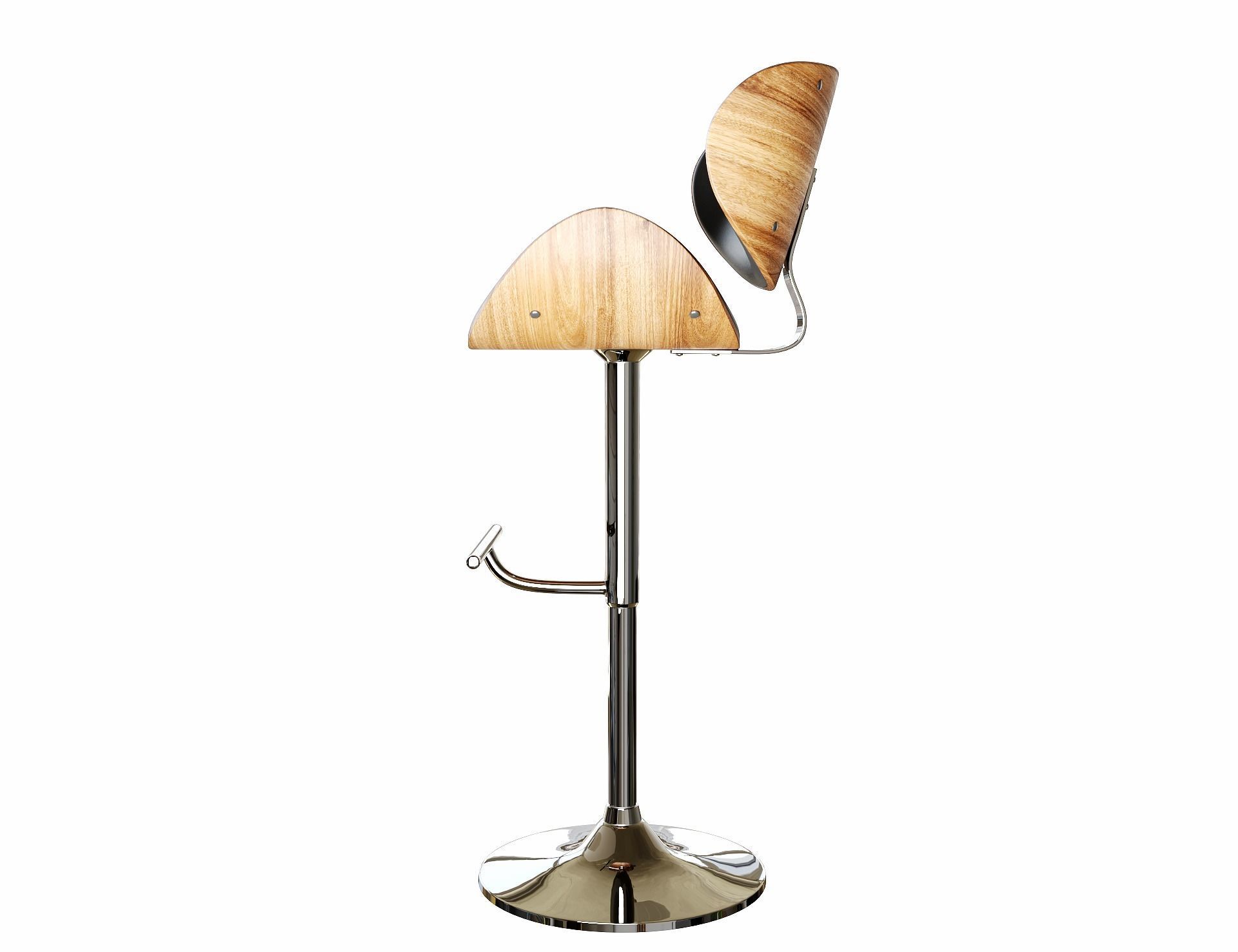 Faux Leather Swivel Bar Stool Black ROTTERDAM 3D model_7