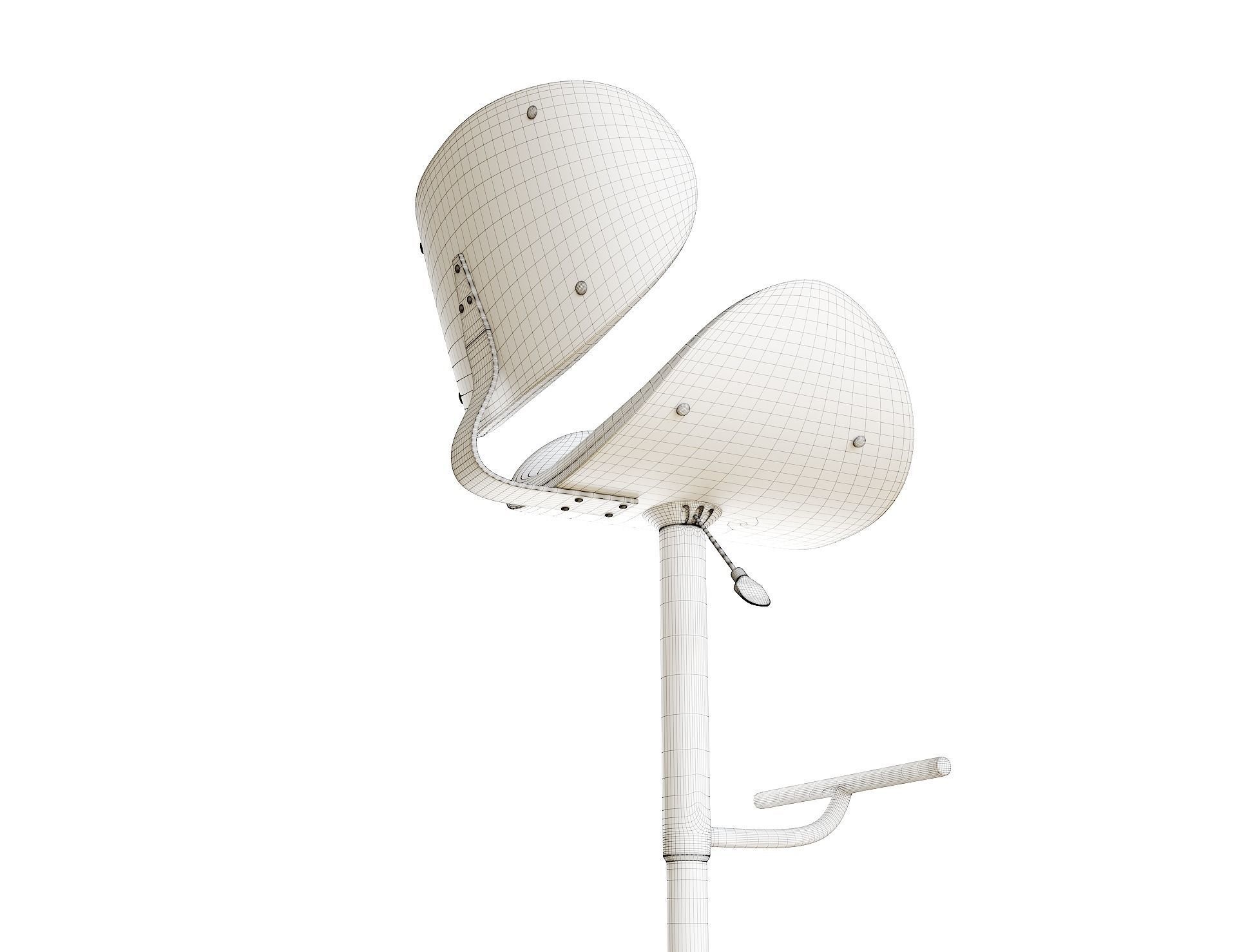 Faux Leather Swivel Bar Stool Black ROTTERDAM 3D model_12