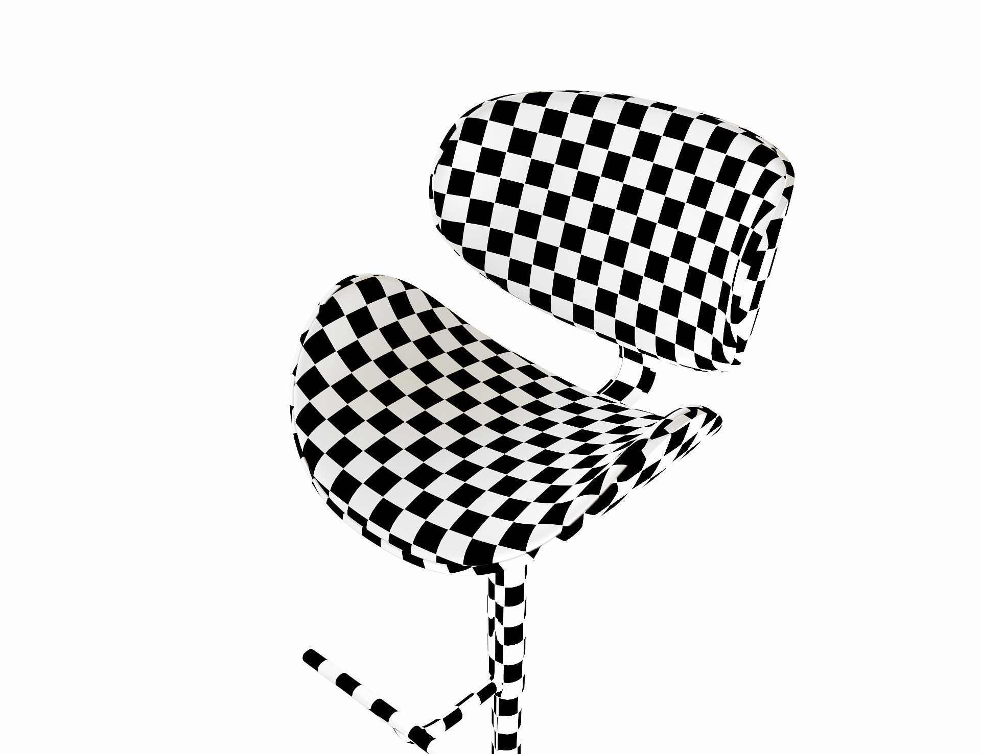 Faux Leather Swivel Bar Stool Black ROTTERDAM 3D model_16