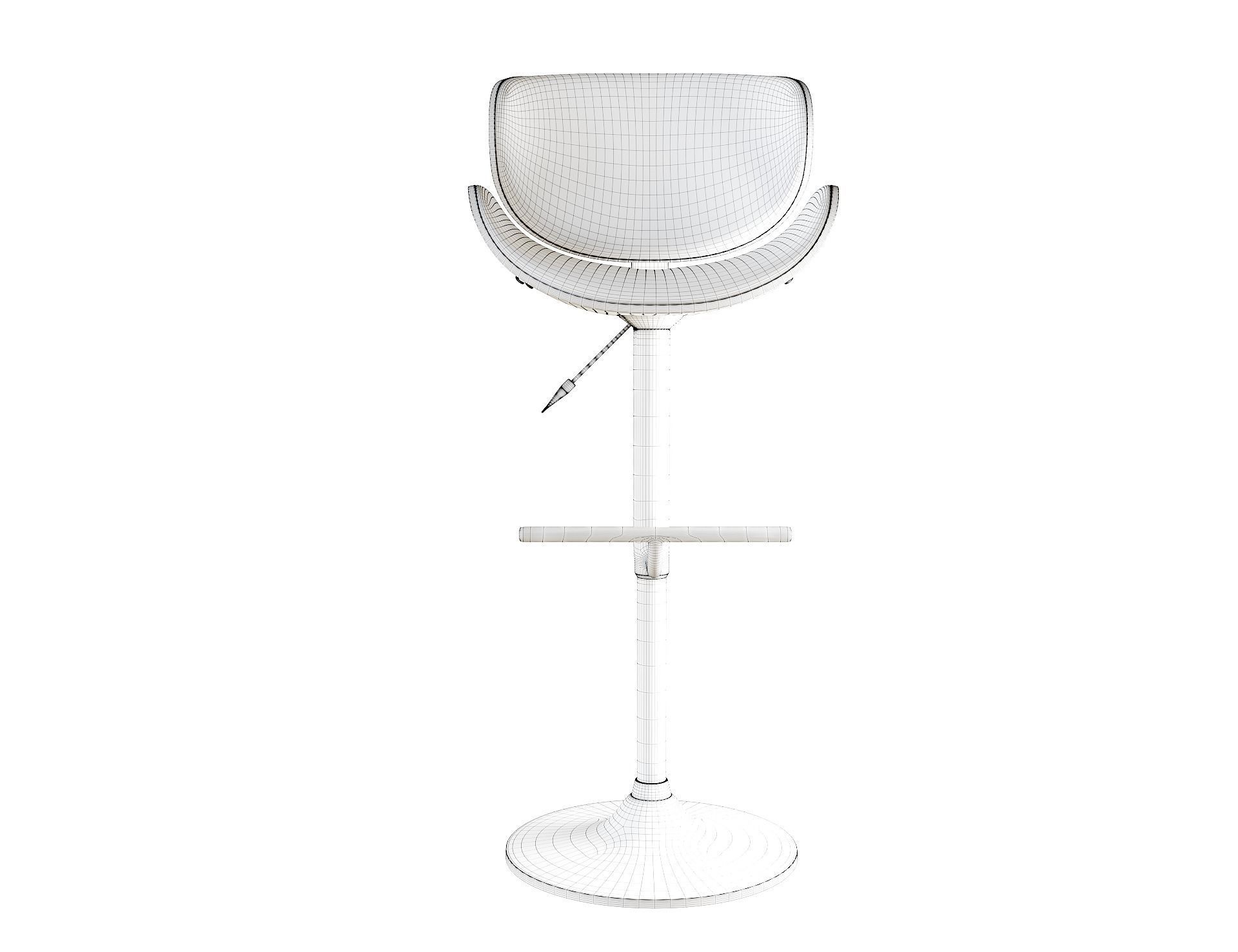 Faux Leather Swivel Bar Stool Black ROTTERDAM 3D model_13