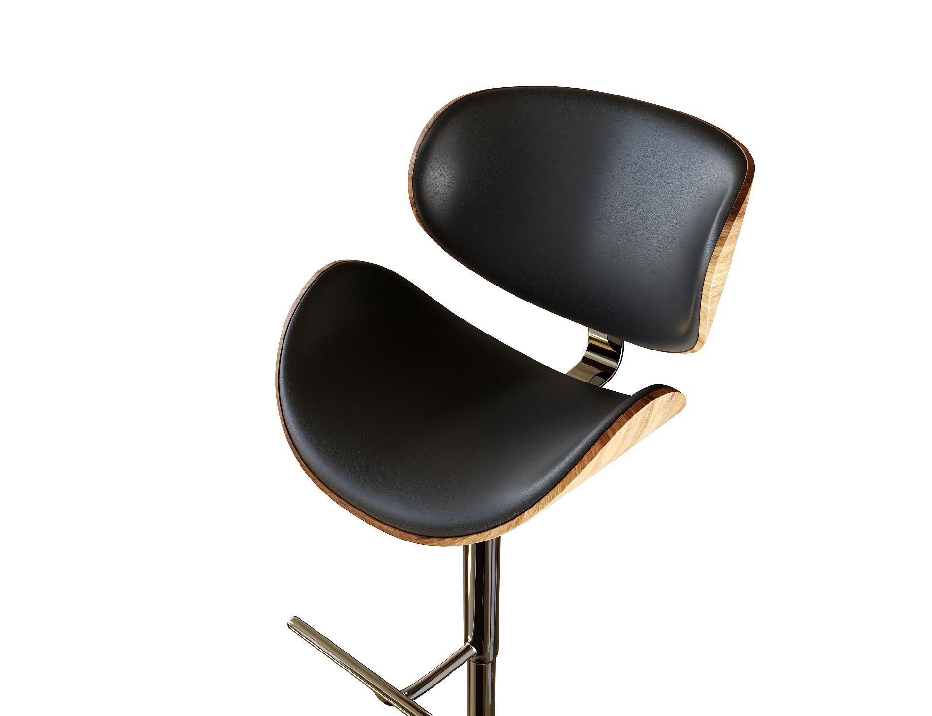 Faux Leather Swivel Bar Stool Black ROTTERDAM 3D model_9