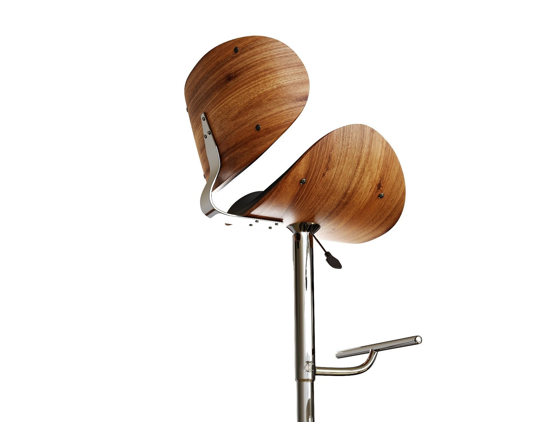 Faux Leather Swivel Bar Stool Black ROTTERDAM 3D model_10