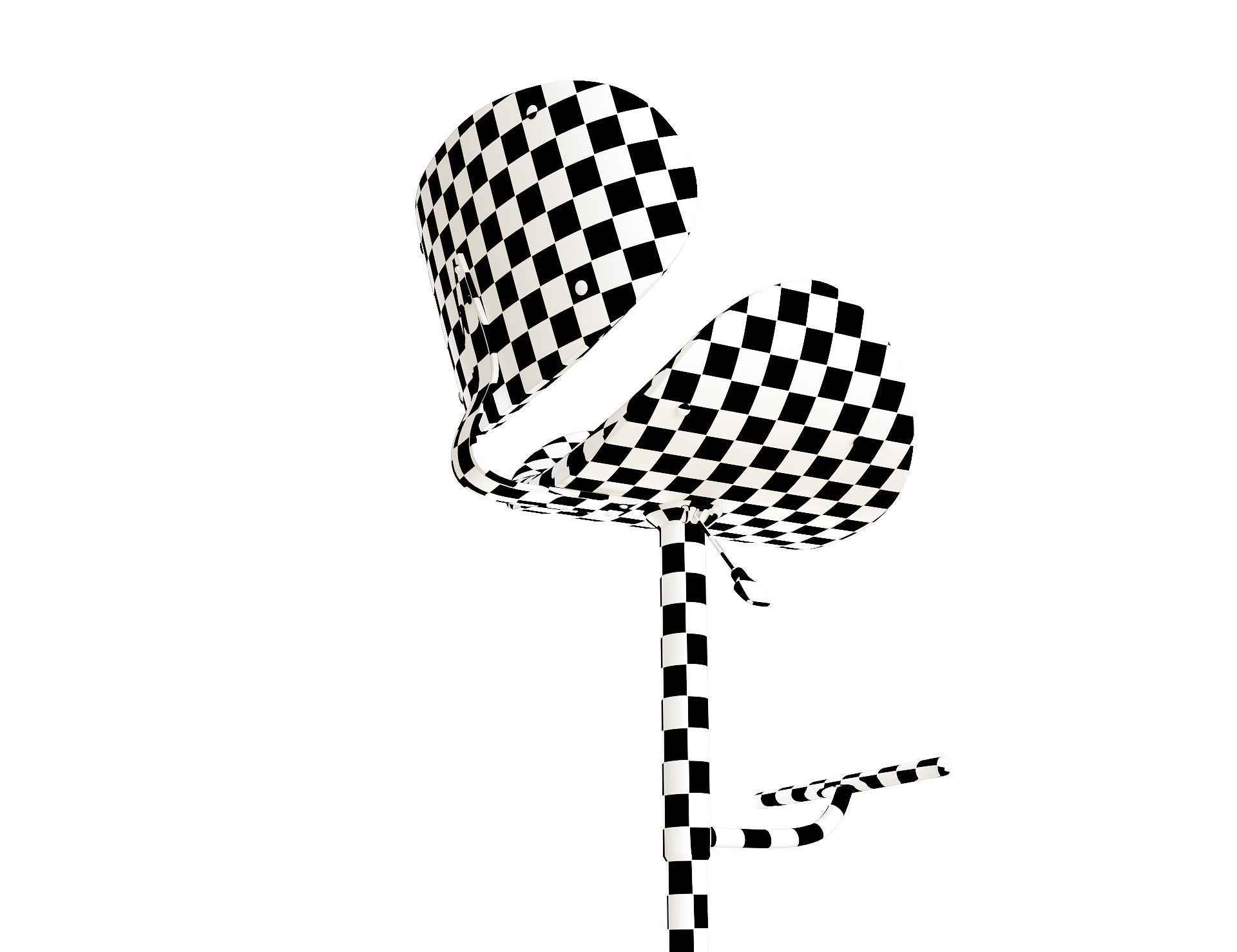 Faux Leather Swivel Bar Stool Black ROTTERDAM 3D model_17