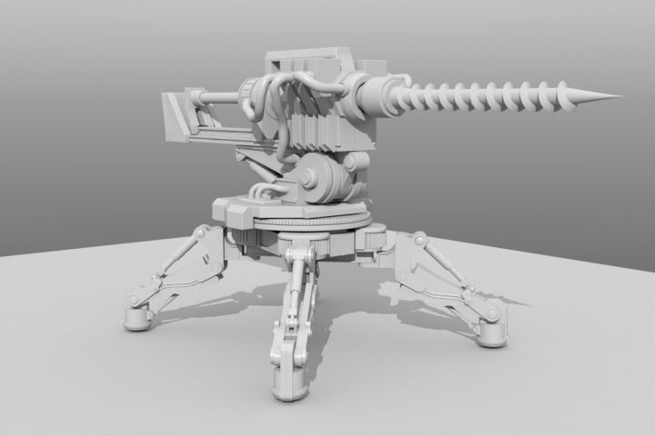 Detailed Mining Drill 3D print model_4