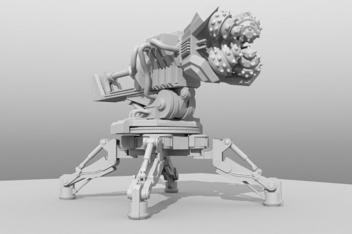 Detailed Mining Drill 3D print model_3