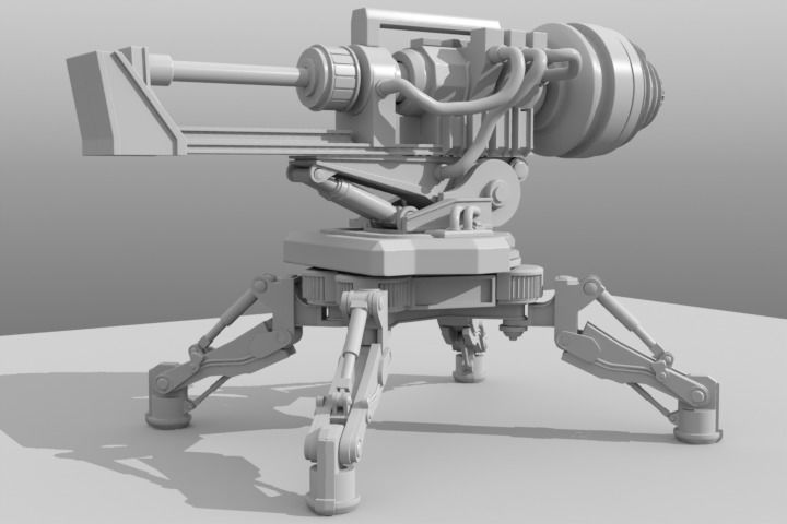 Detailed Mining Drill 3D print model_1