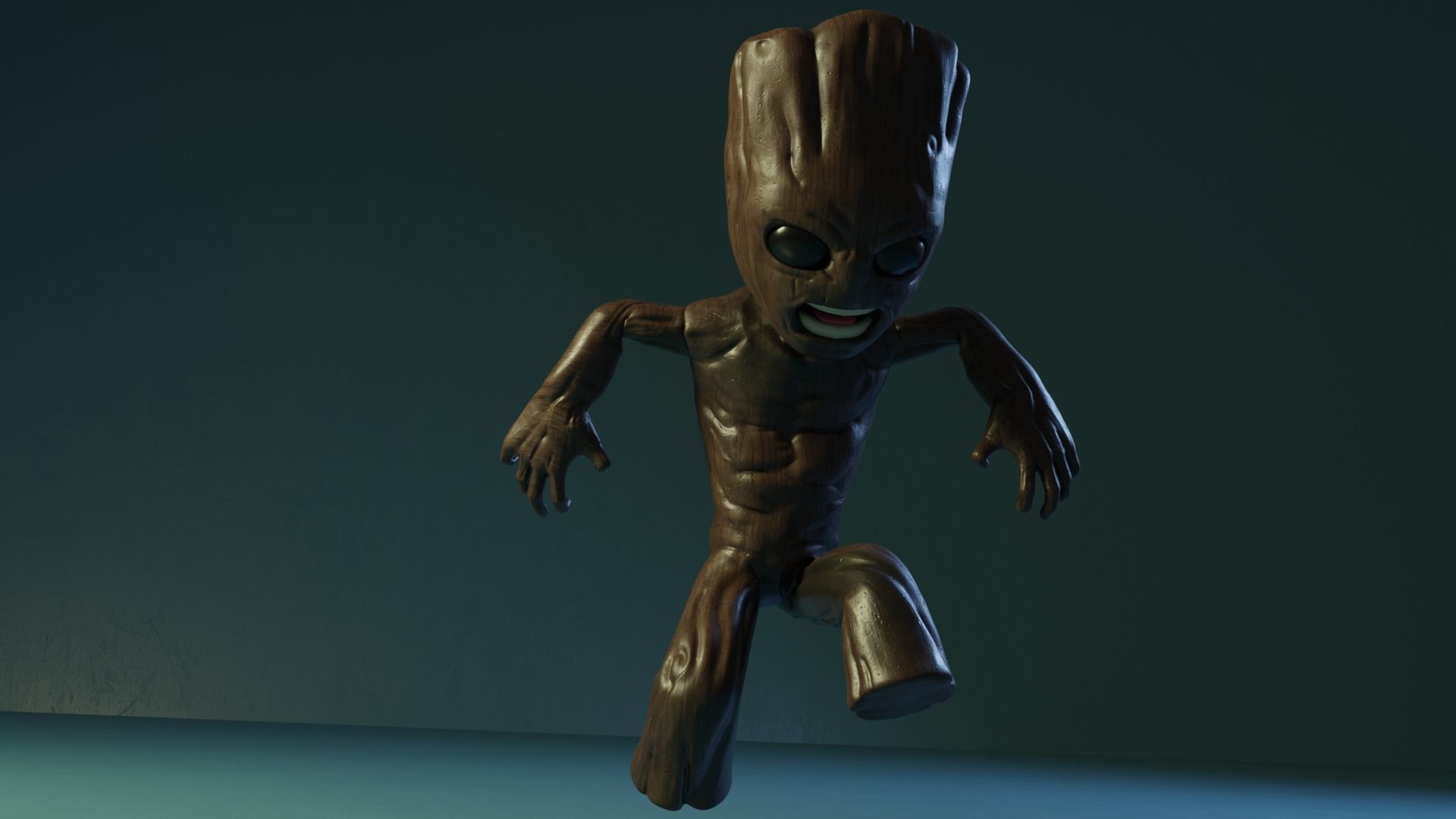 Groot baby Rigged 3D model_1
