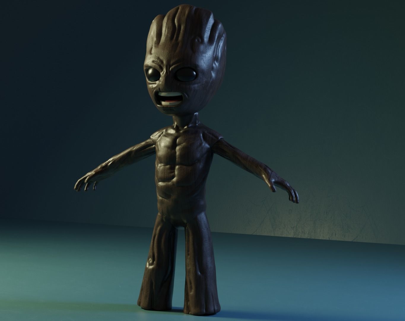 Groot baby Rigged 3D model_3