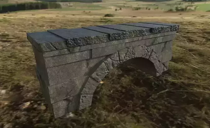 Mediaval recovery bench lowpoly for games