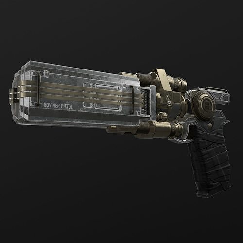 GovNer Pistol Low-poly 3D model