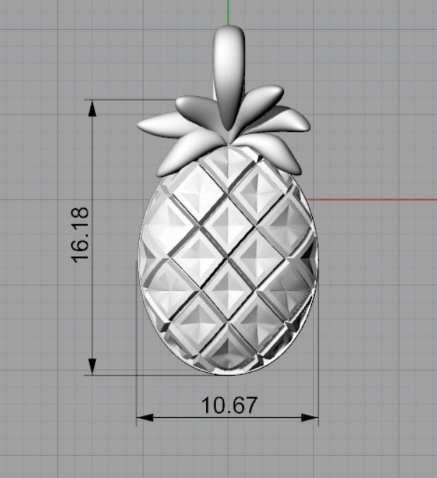Pineapple pendant fruit tropic 3D print model_5