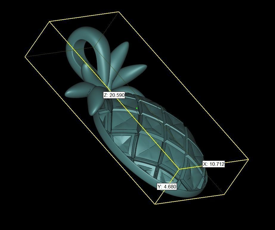 Pineapple pendant fruit tropic 3D print model_1