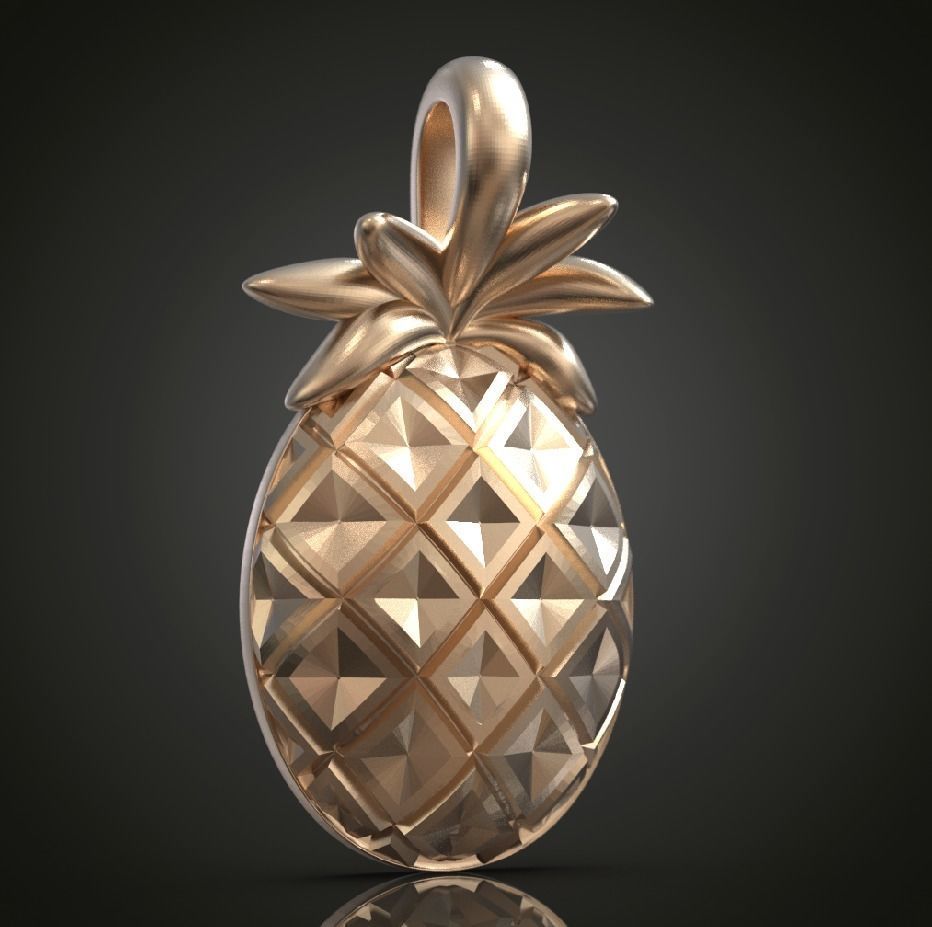 Pineapple pendant fruit tropic 3D print model_0