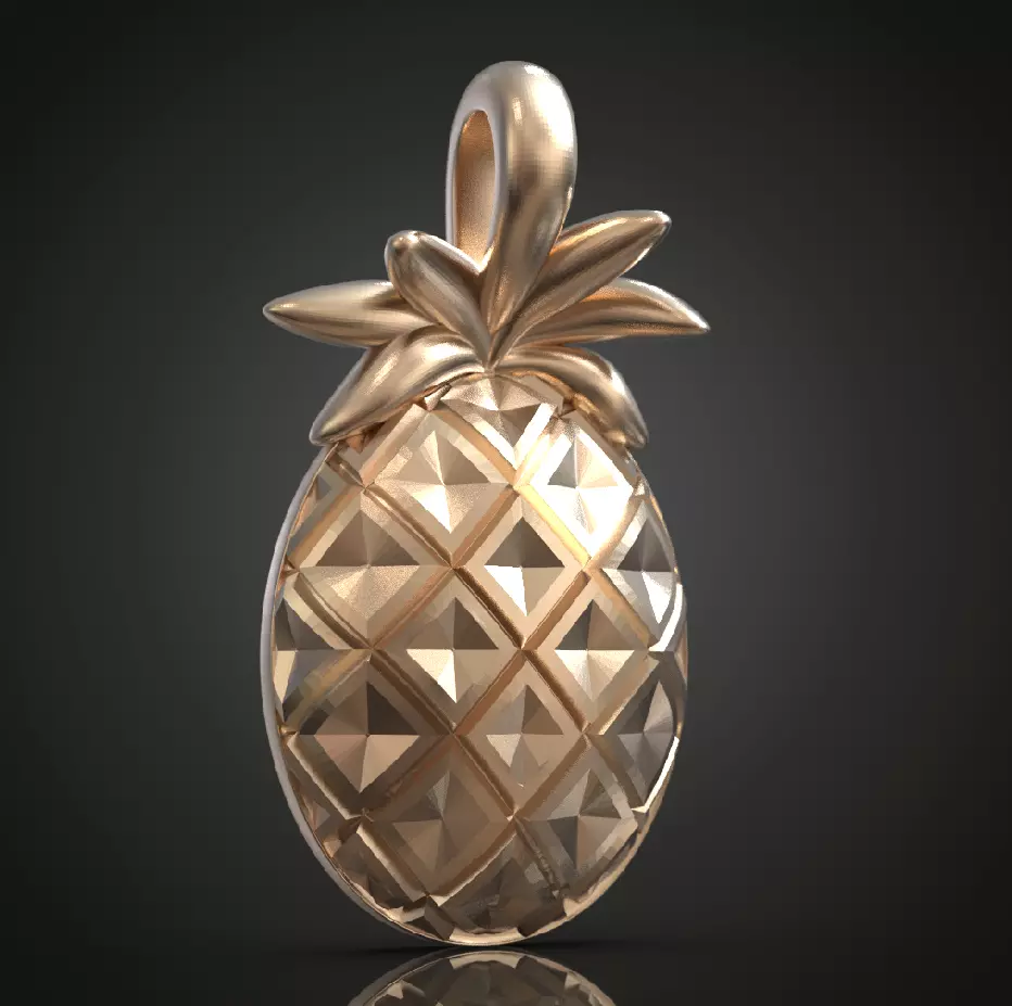 Pineapple pendant fruit tropic 3D print model_0