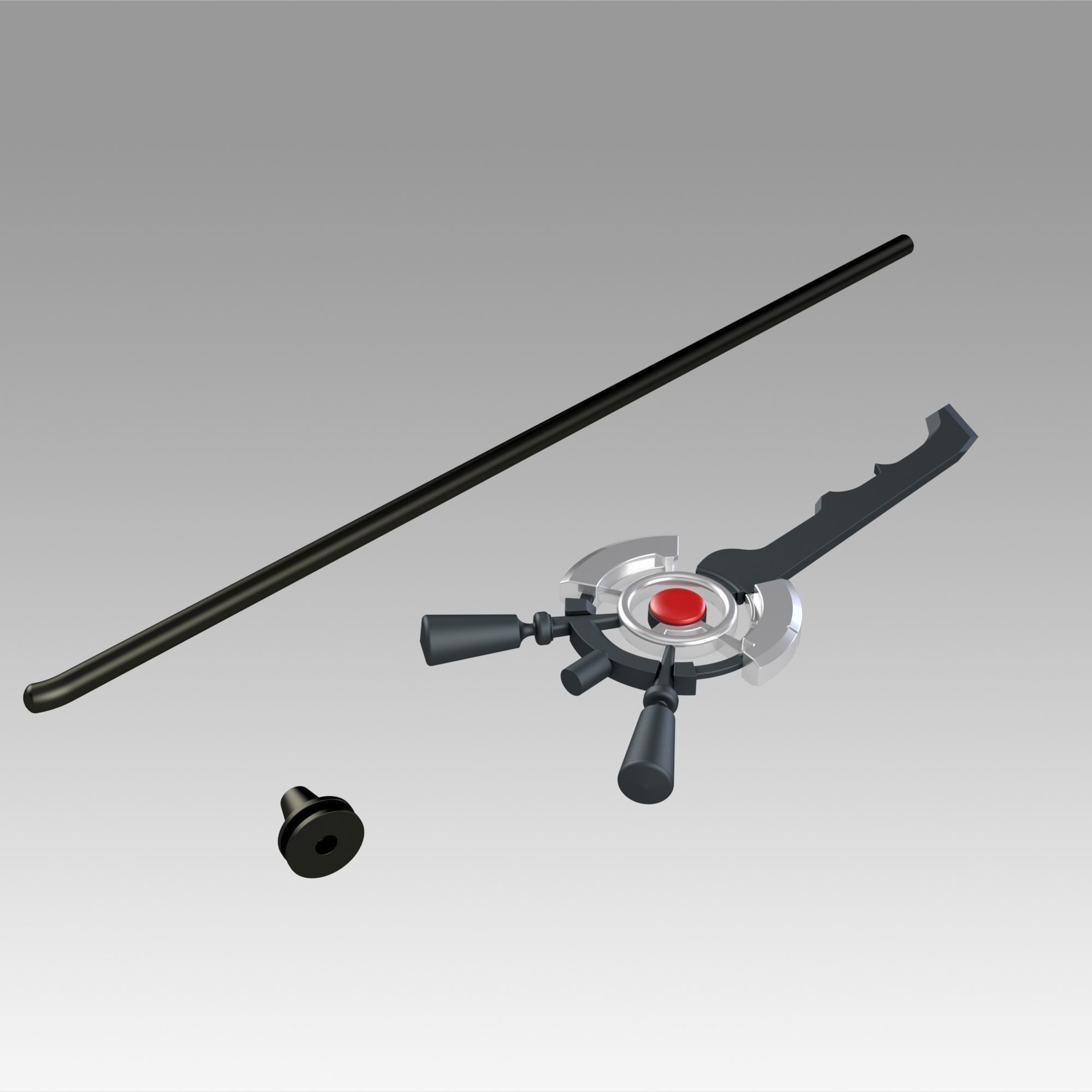 Arknights Podenco Staff sword Cosplay Weapon Prop 3D print model_10