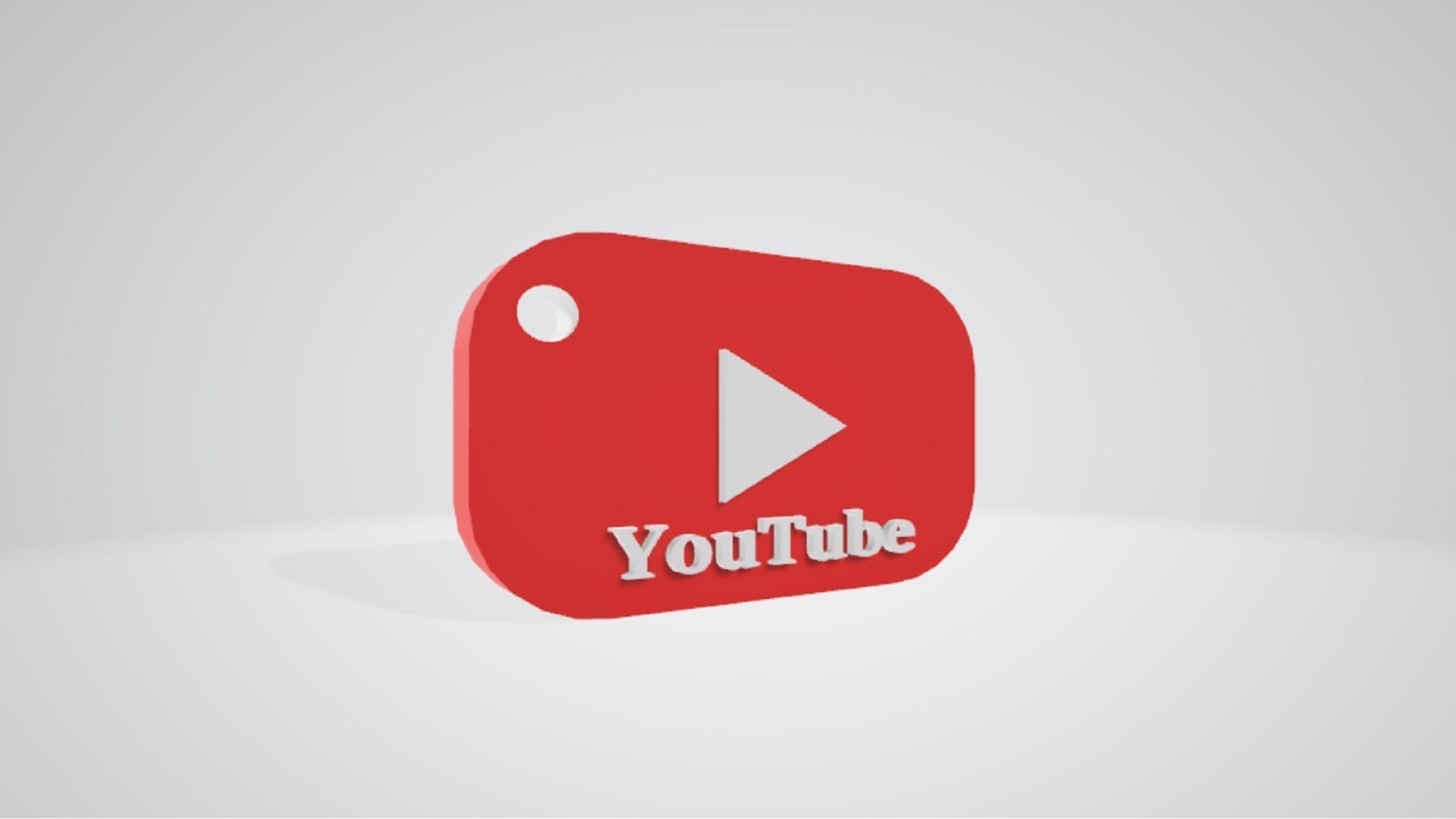 YouTube keychain 3D print model_5