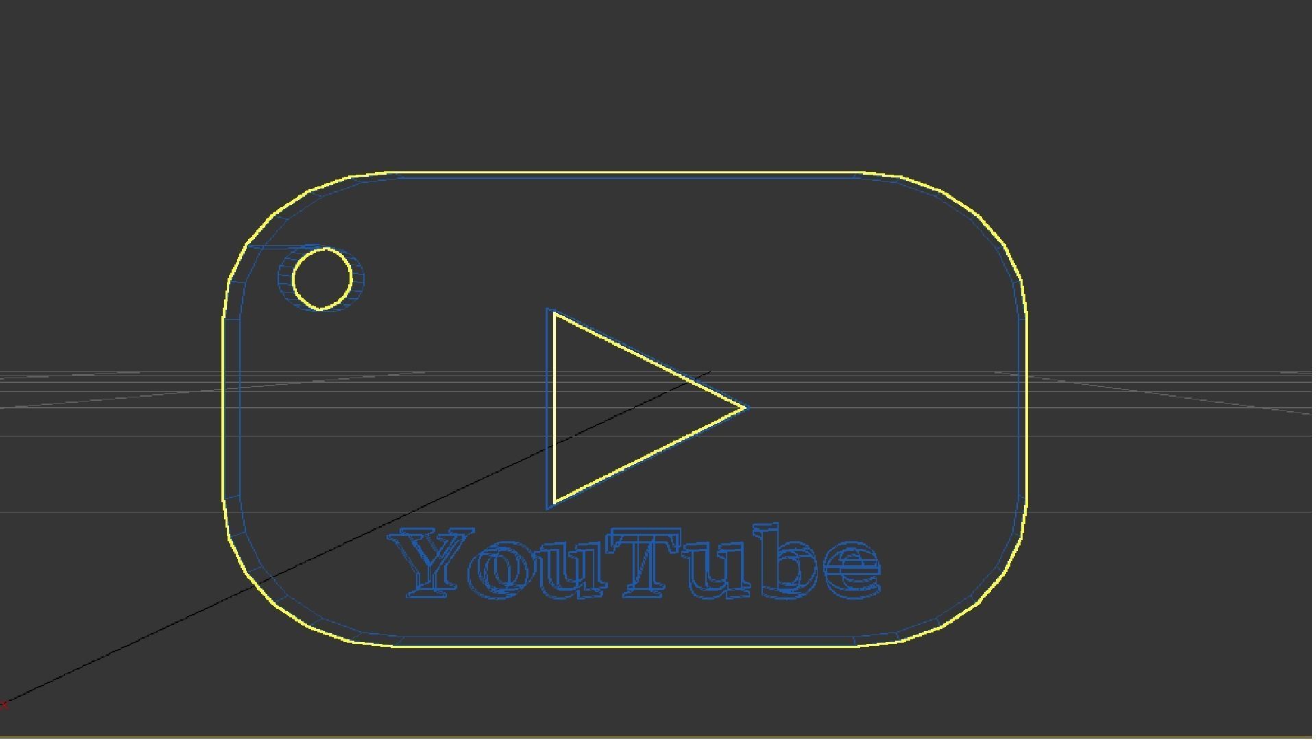  YouTube keychain 3D print model_9