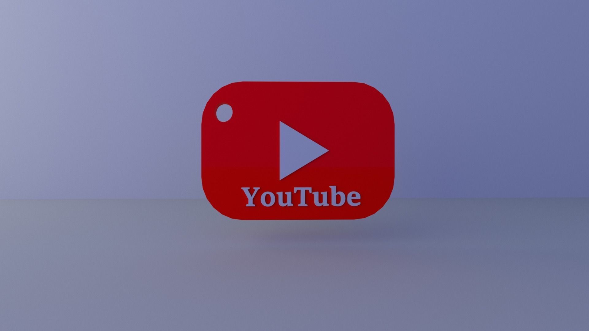  YouTube keychain 3D print model_2