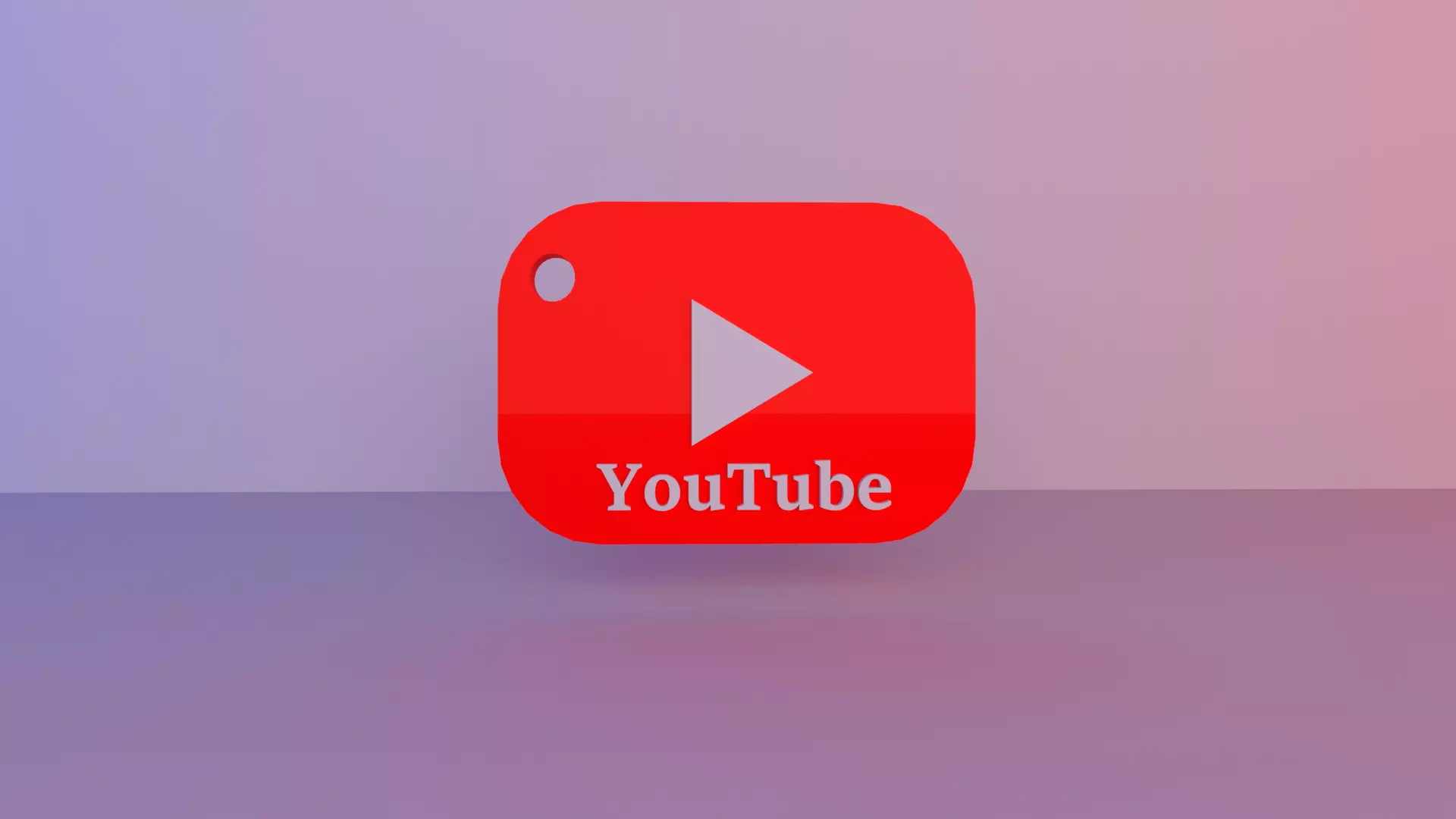 YouTube keychain 3D print model_0