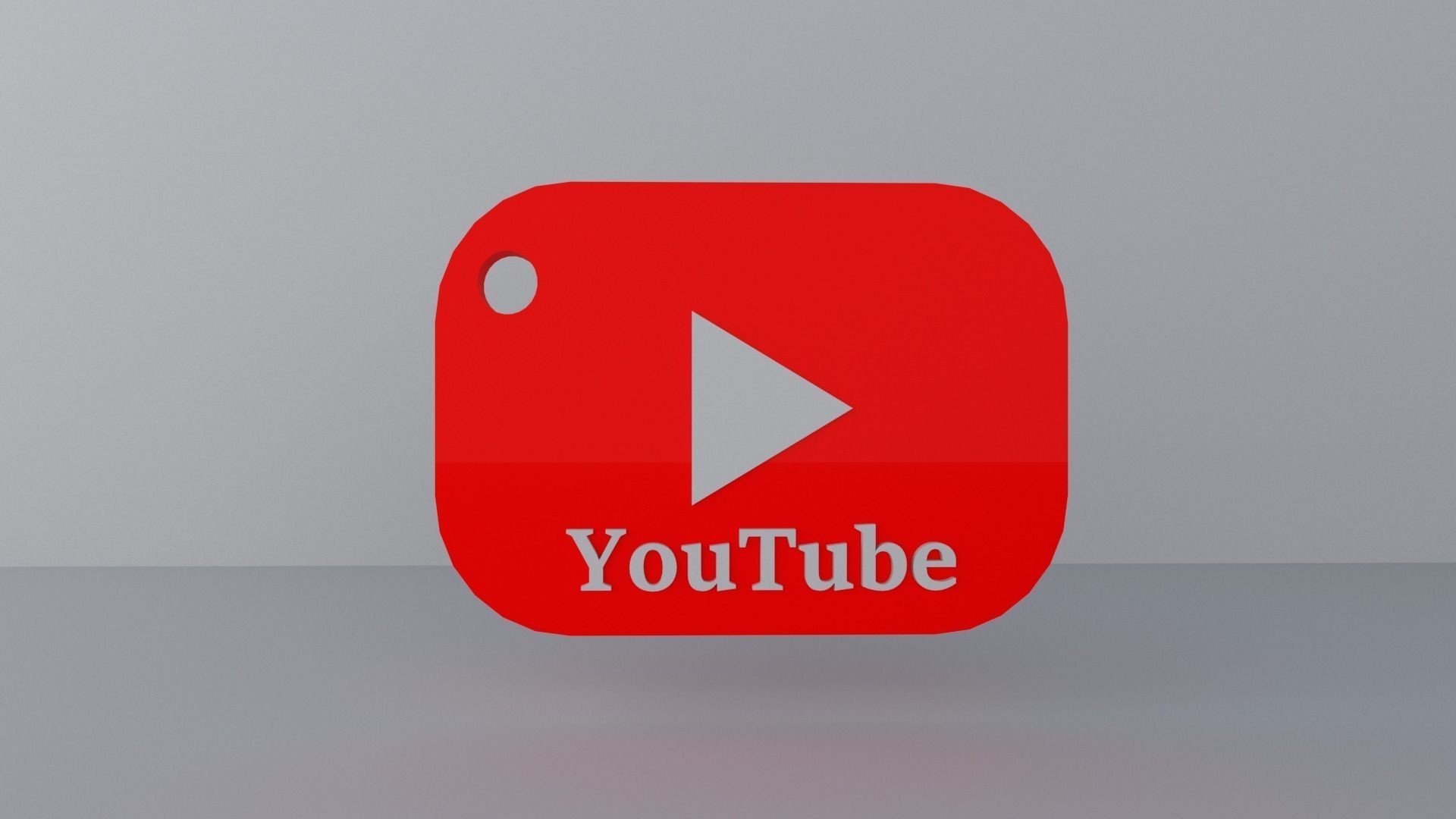  YouTube keychain 3D print model_4
