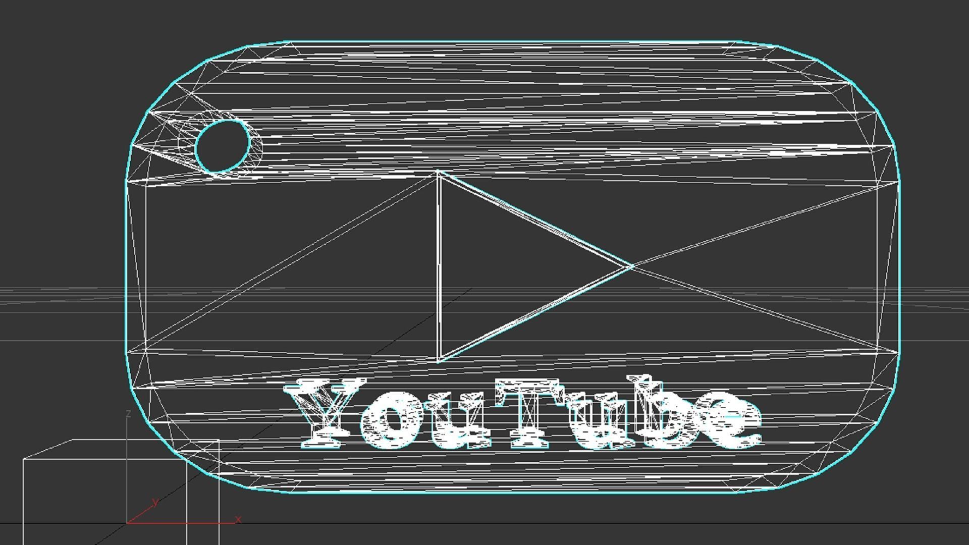  YouTube keychain 3D print model_10