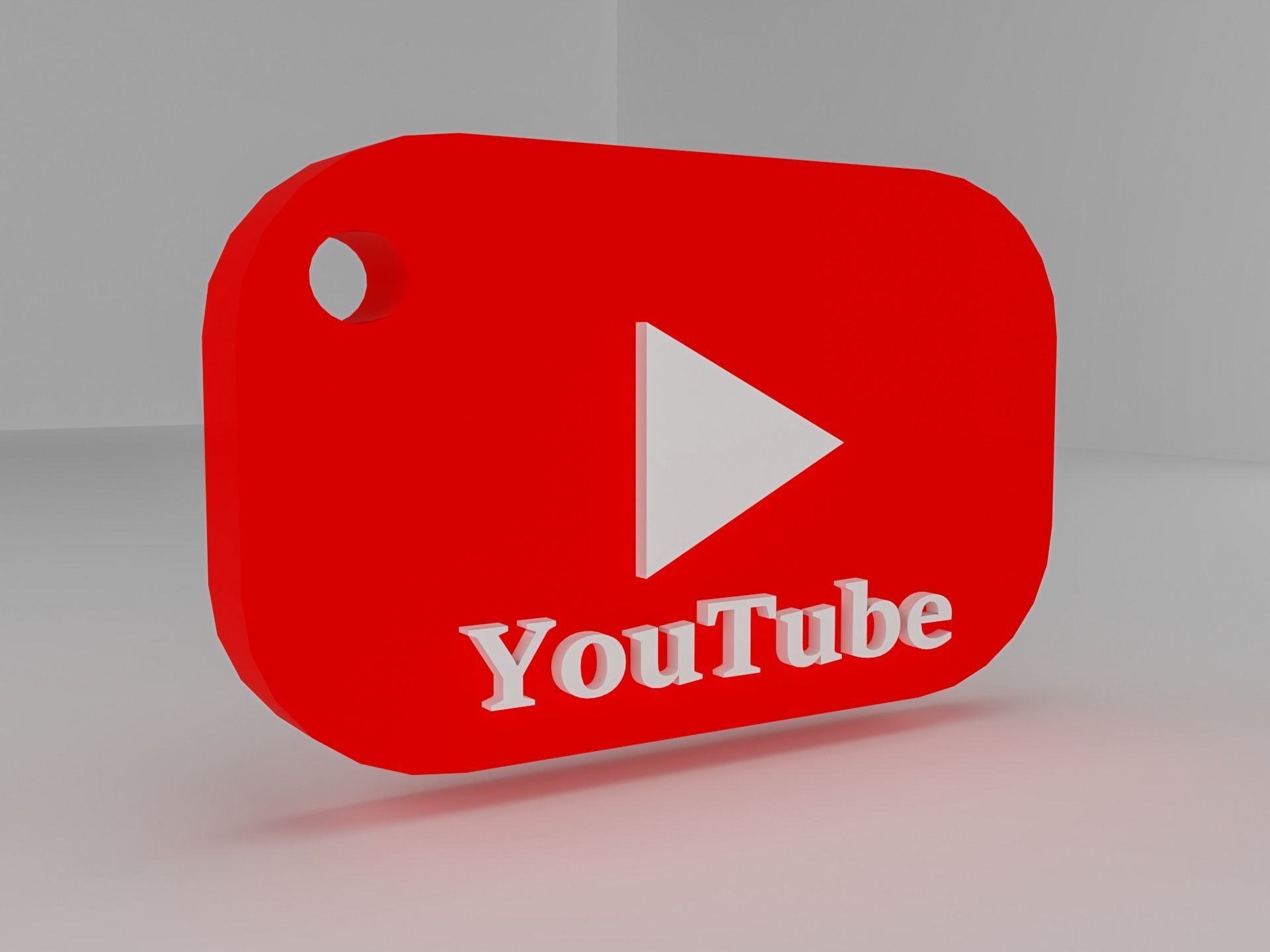  YouTube keychain 3D print model_7