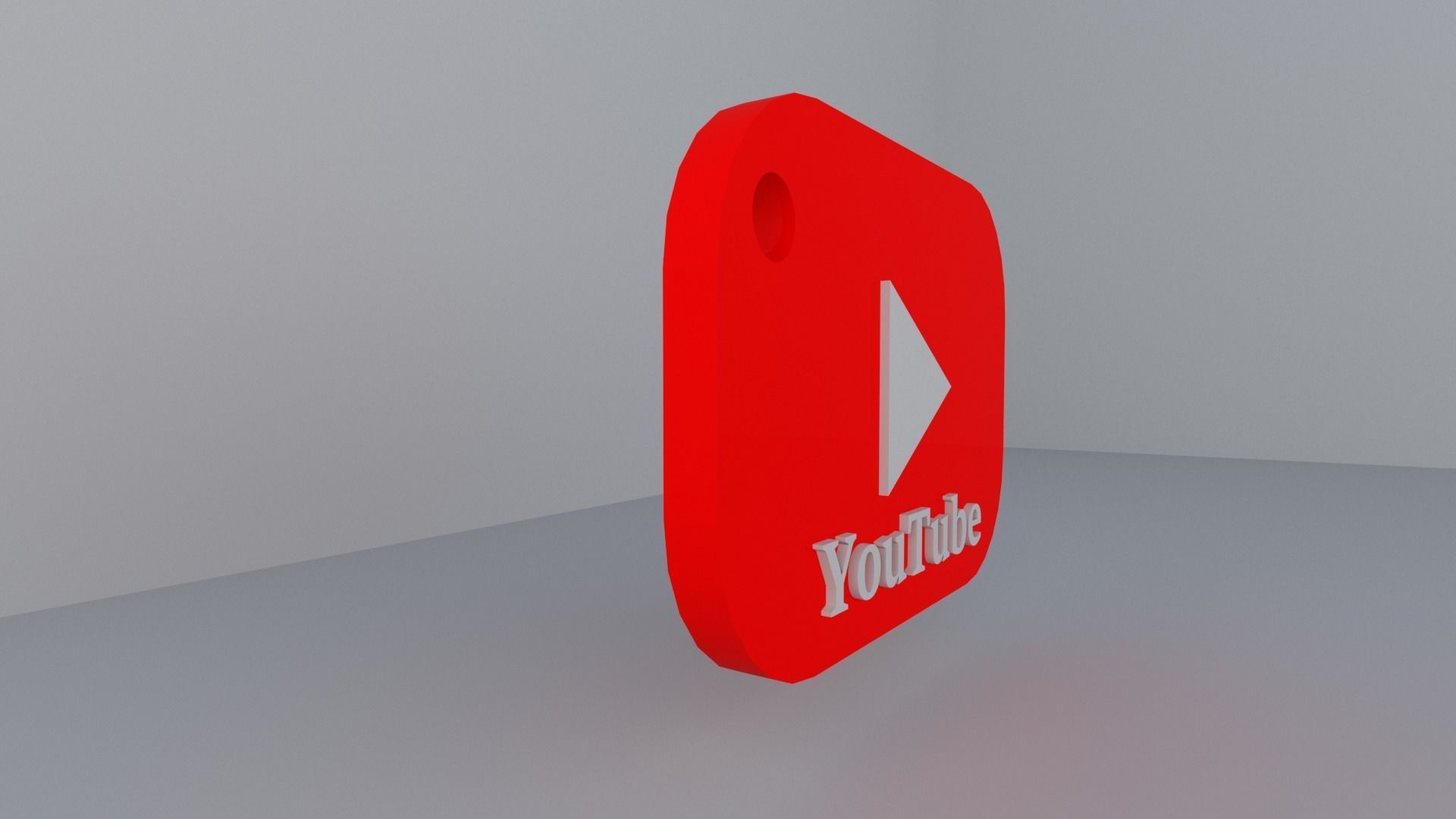  YouTube keychain 3D print model_3