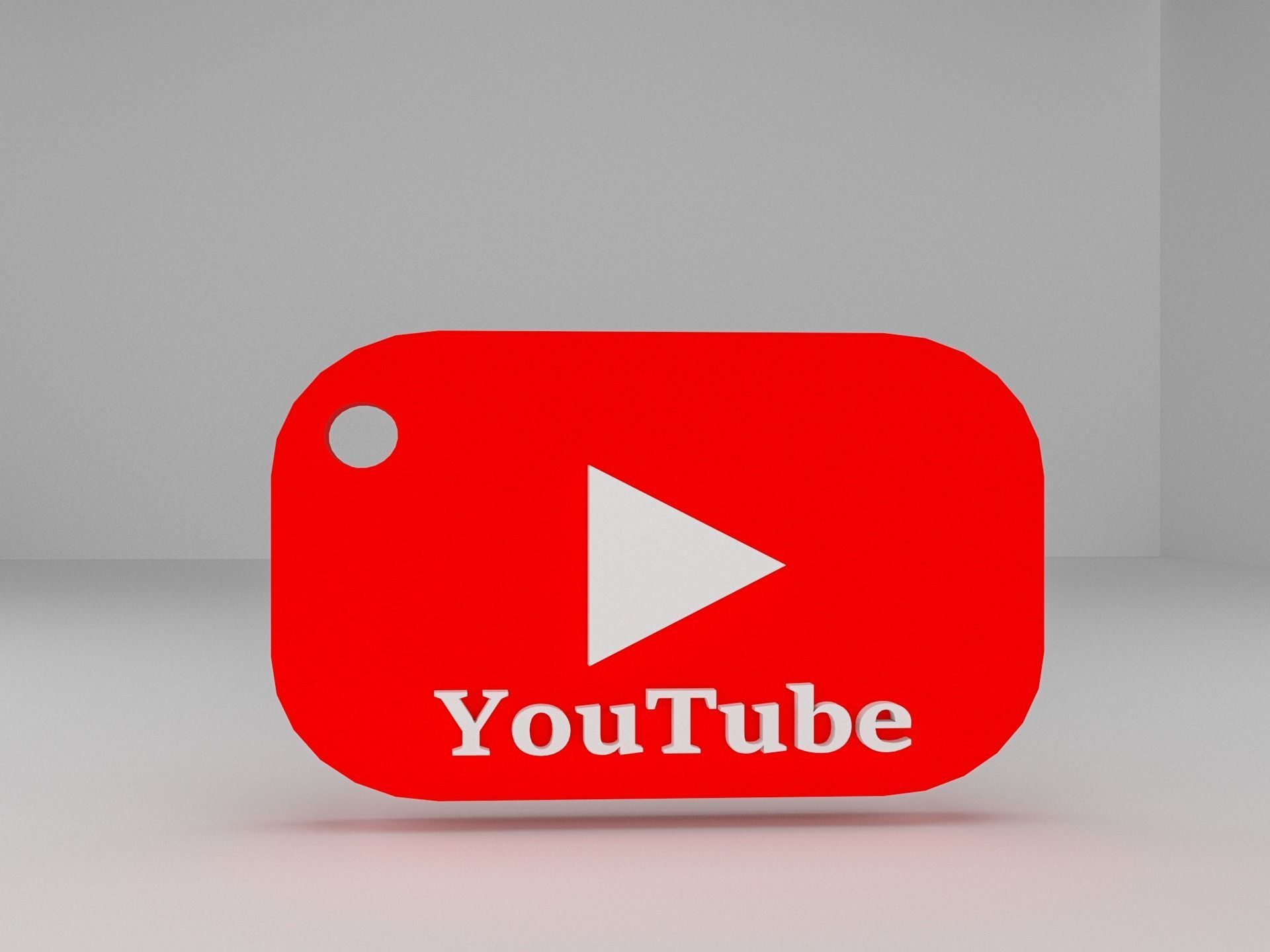  YouTube keychain 3D print model_6