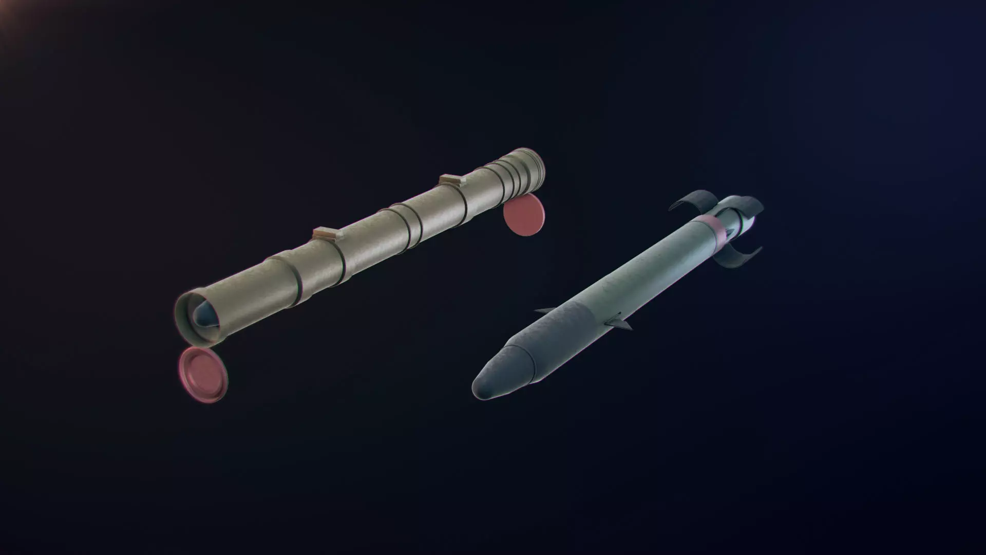 Missile  system Low-poly 3D model_0