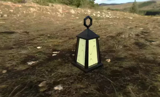  Street lamp cartoon style lowpoly for games