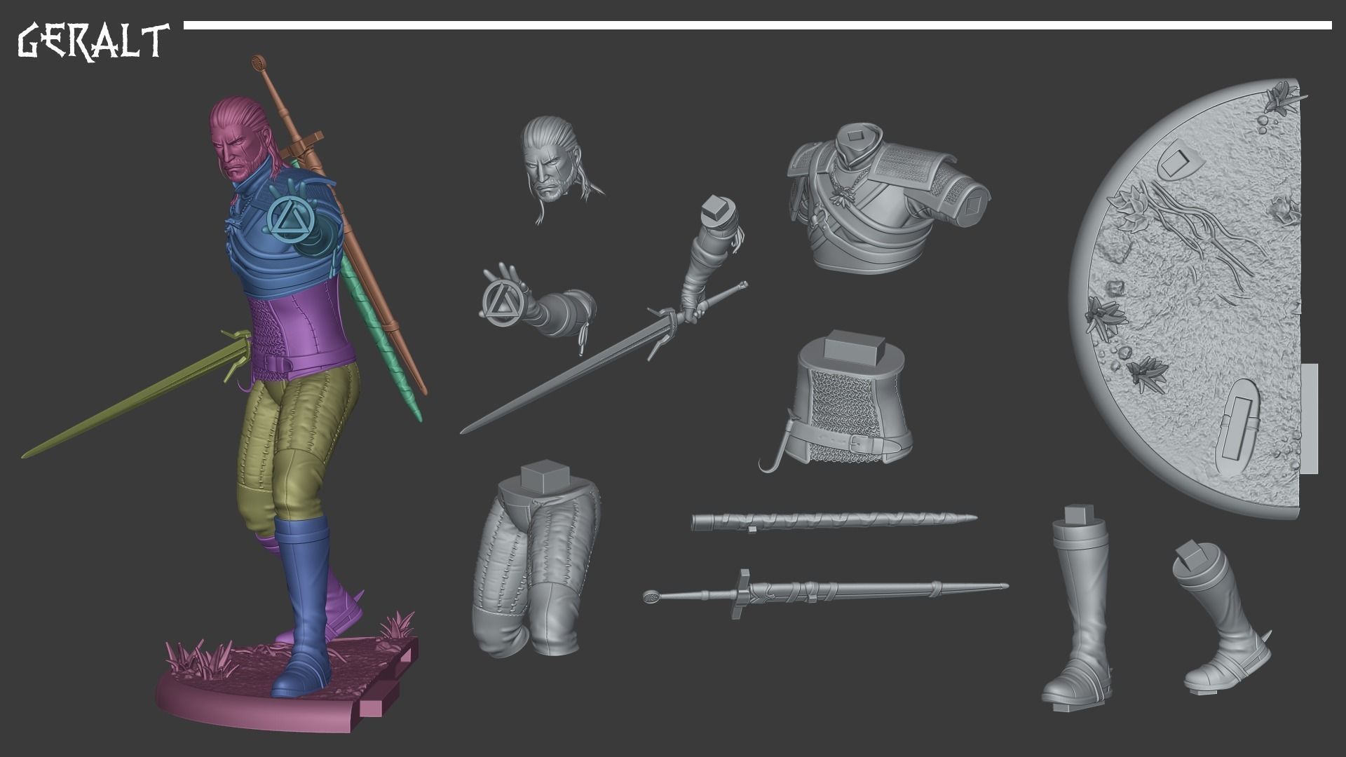 Ciri and Geralt - The Witcher 3 3D print model_6