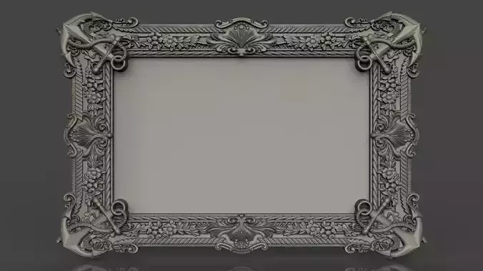 Mirror Frame with anchor 3D print model
