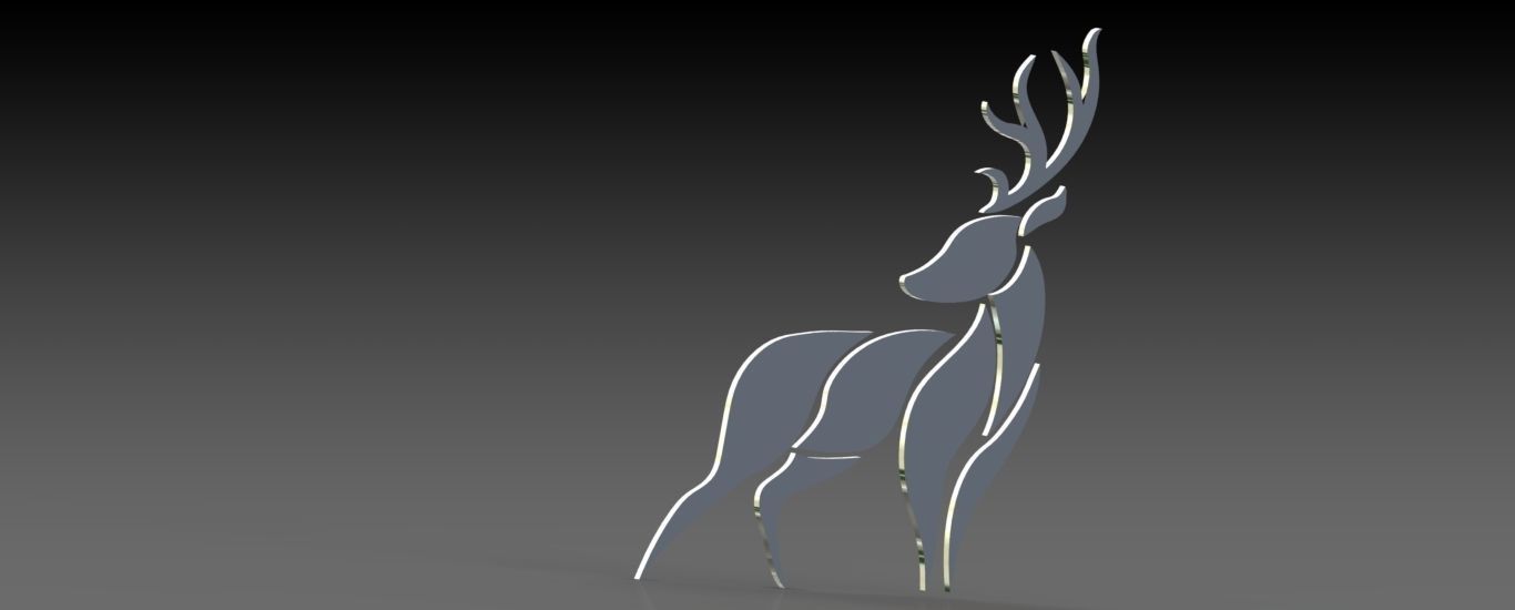Artistic Modern Deer Wall decor 3D print model_4