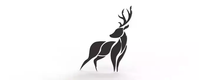 Artistic Modern Deer Wall decor 3D print model