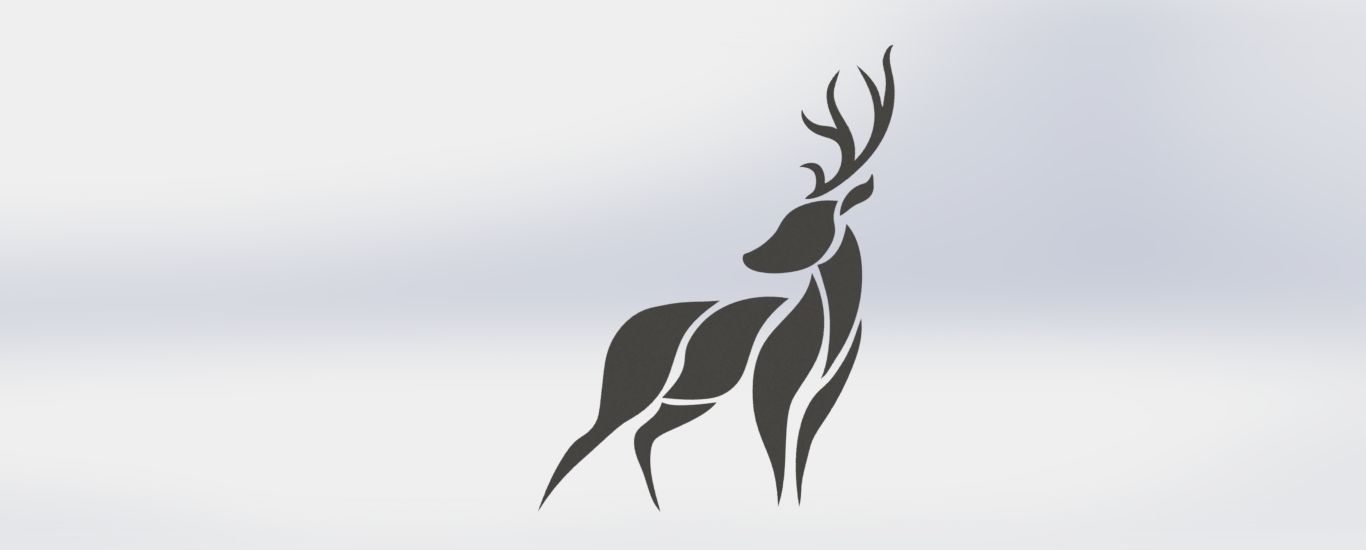 Artistic Modern Deer Wall decor 3D print model_1