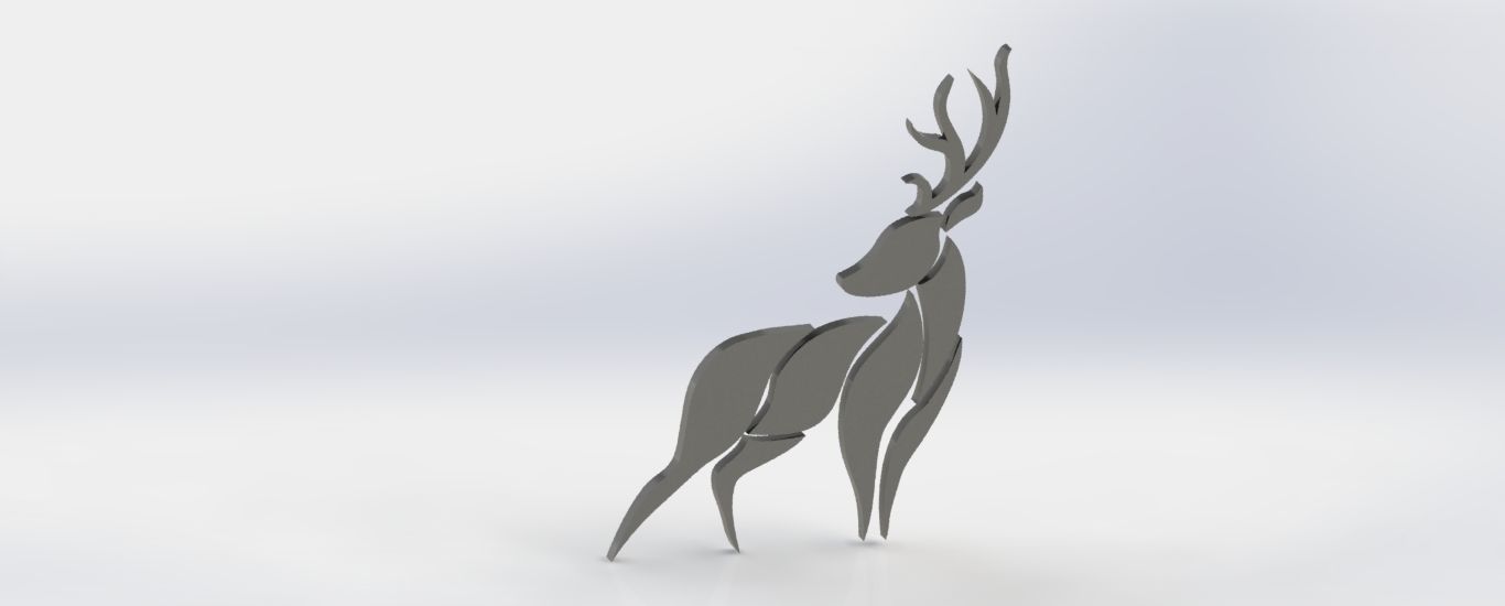 Artistic Modern Deer Wall decor 3D print model_2