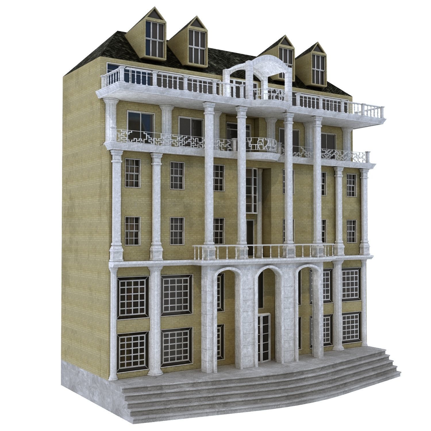 classic victorian mansion 3D model_1