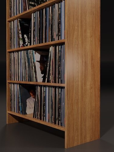 Vinyl Storage - Five Shelf PBR 3D model 5