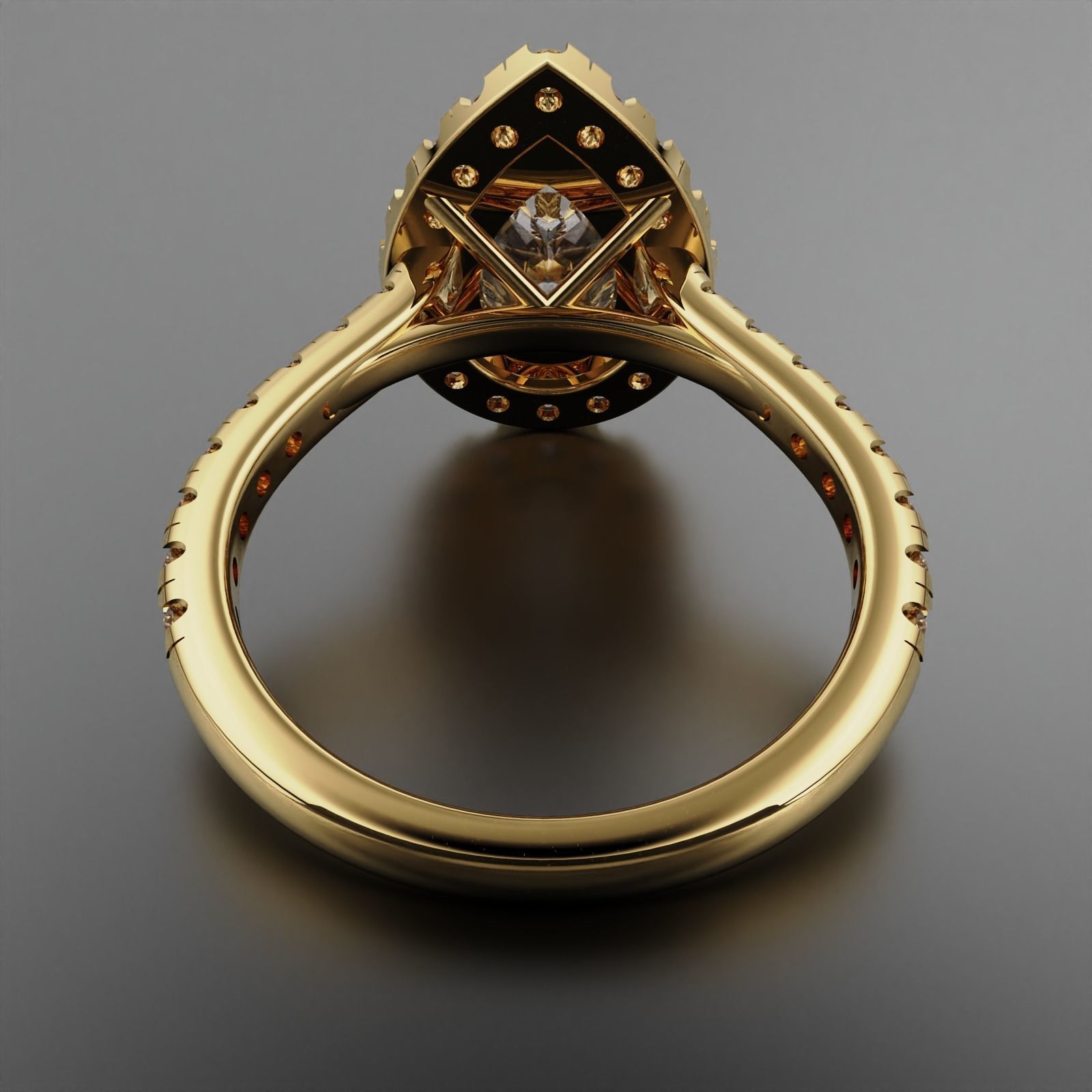 Pear  Women Ring  3D print model_7