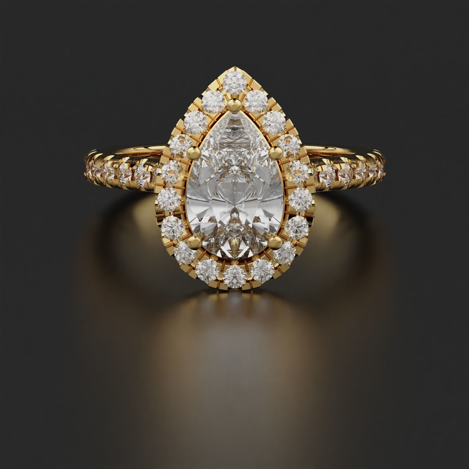 Pear  Women Ring  3D print model_2