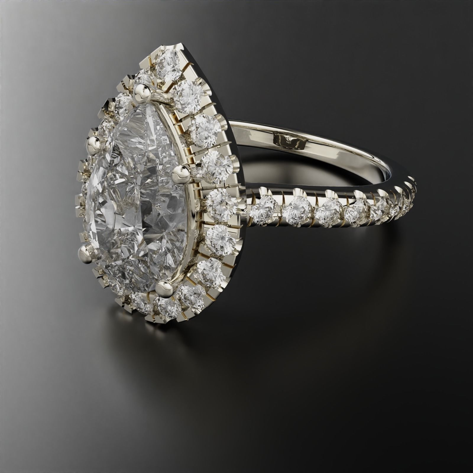 Pear  Women Ring  3D print model_3