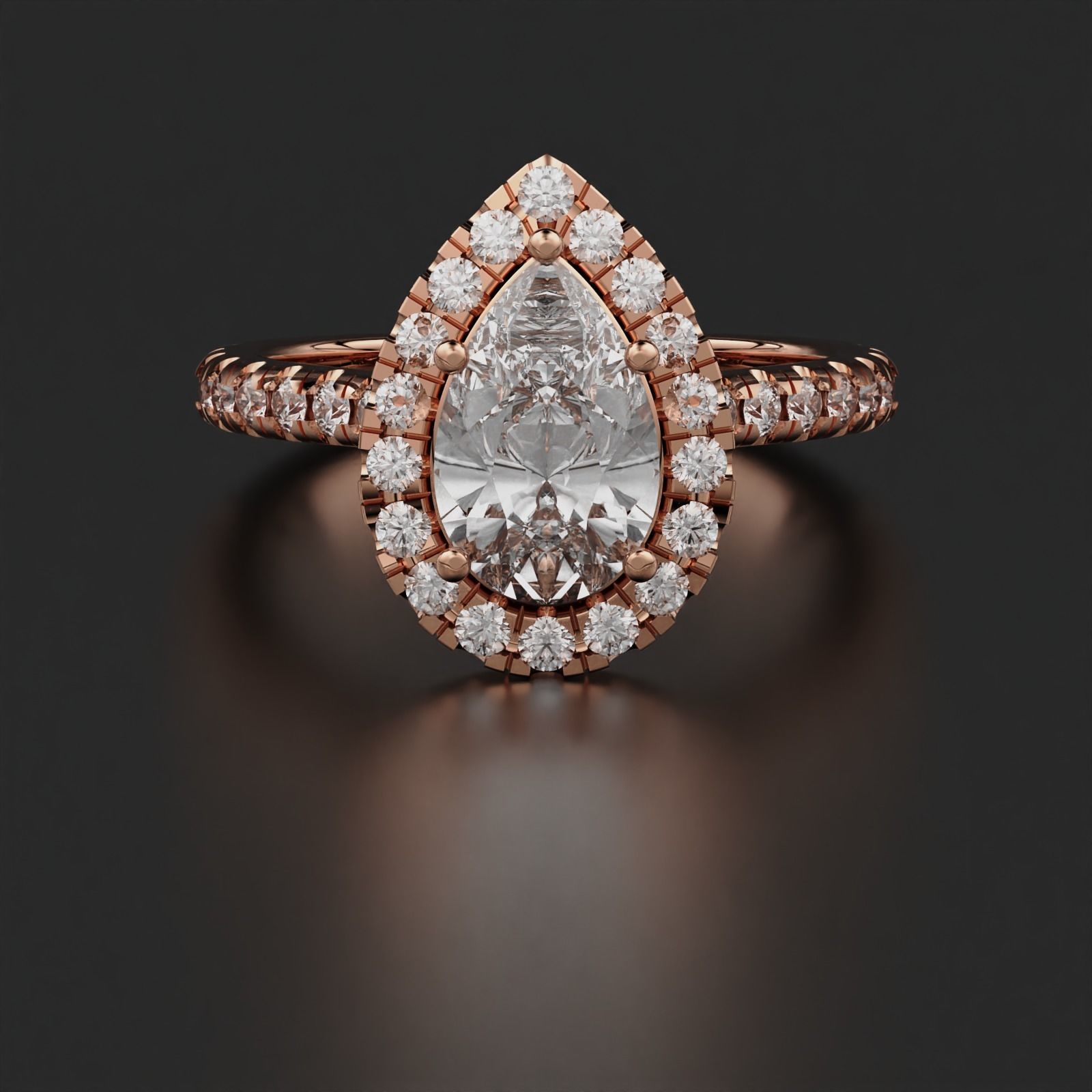 Pear  Women Ring  3D print model_1