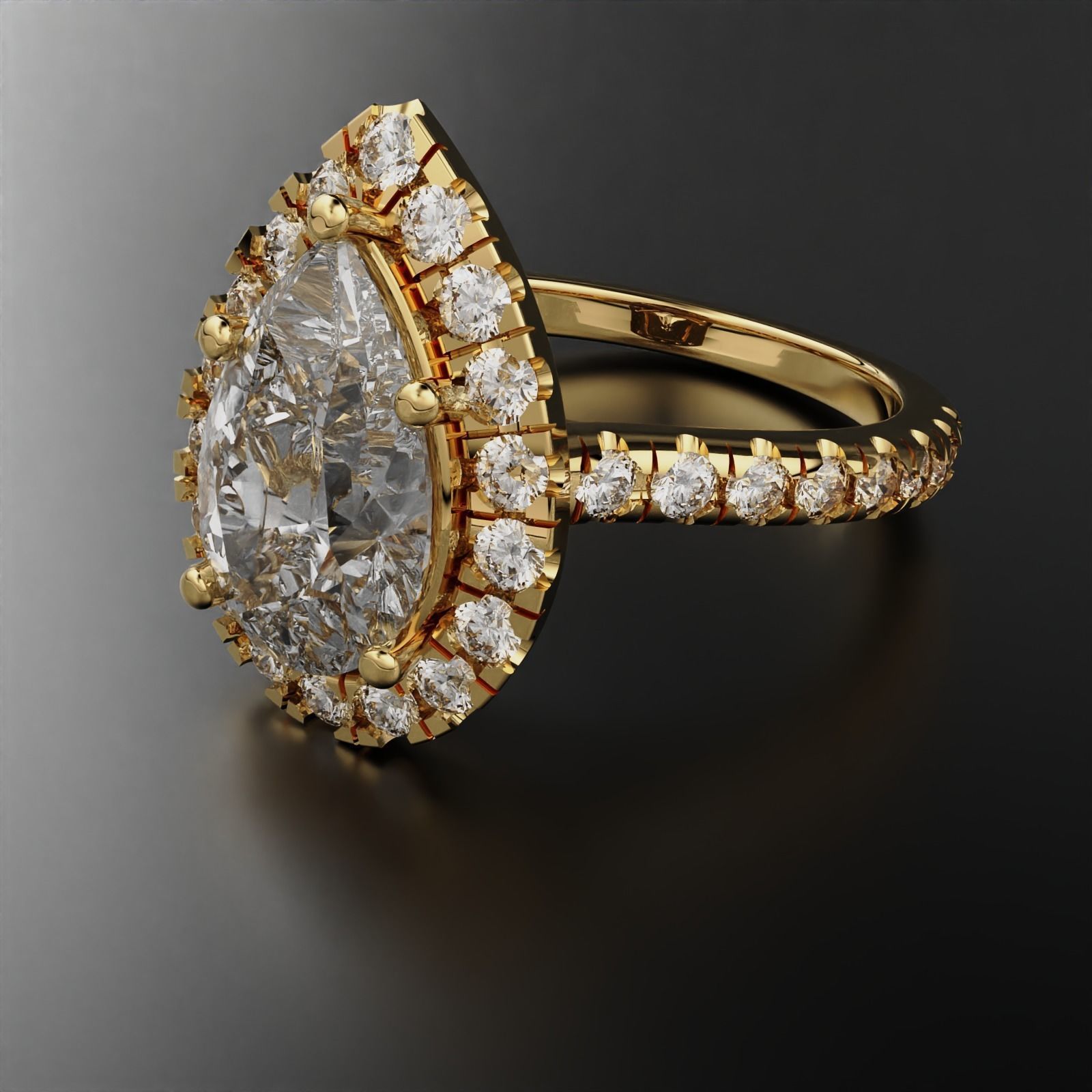 Pear  Women Ring  3D print model_4