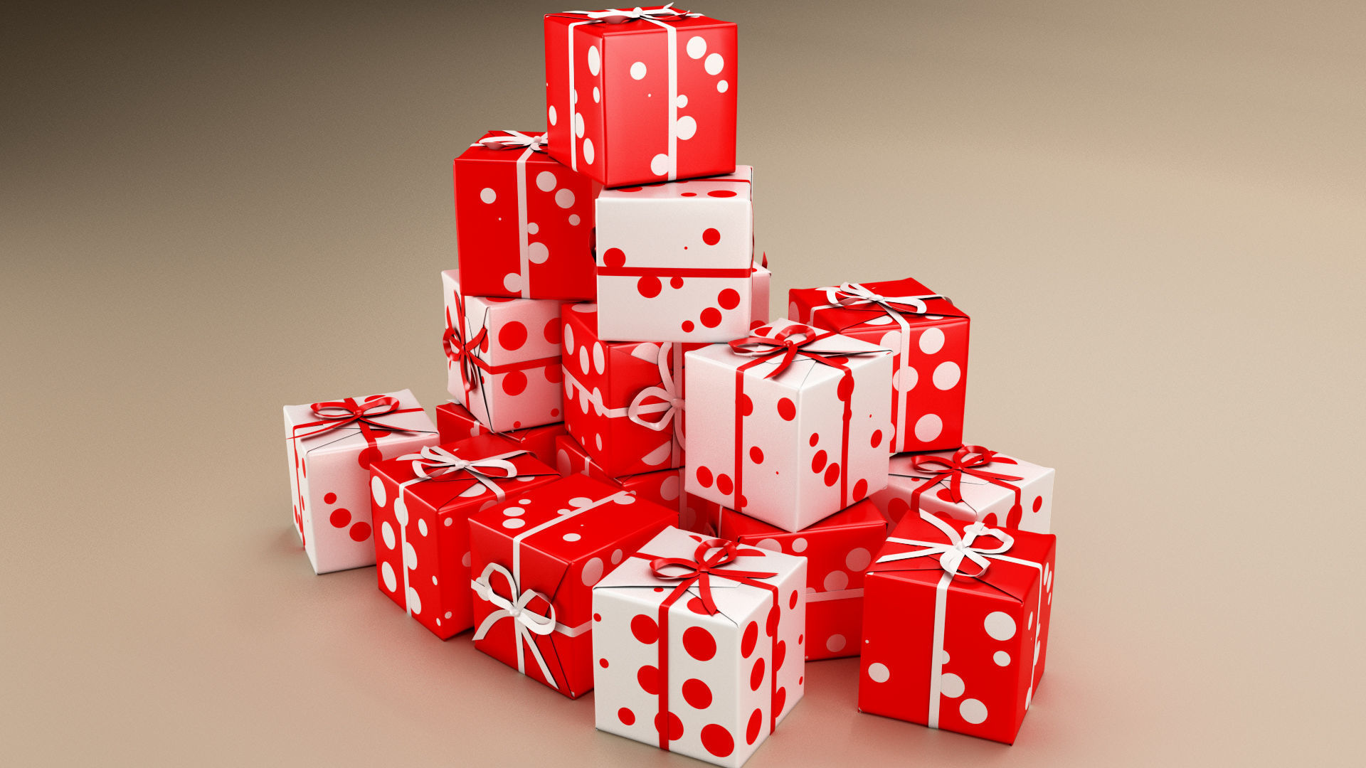 New Year Presents and Gift Boxes v2 Low-poly 3D model_2