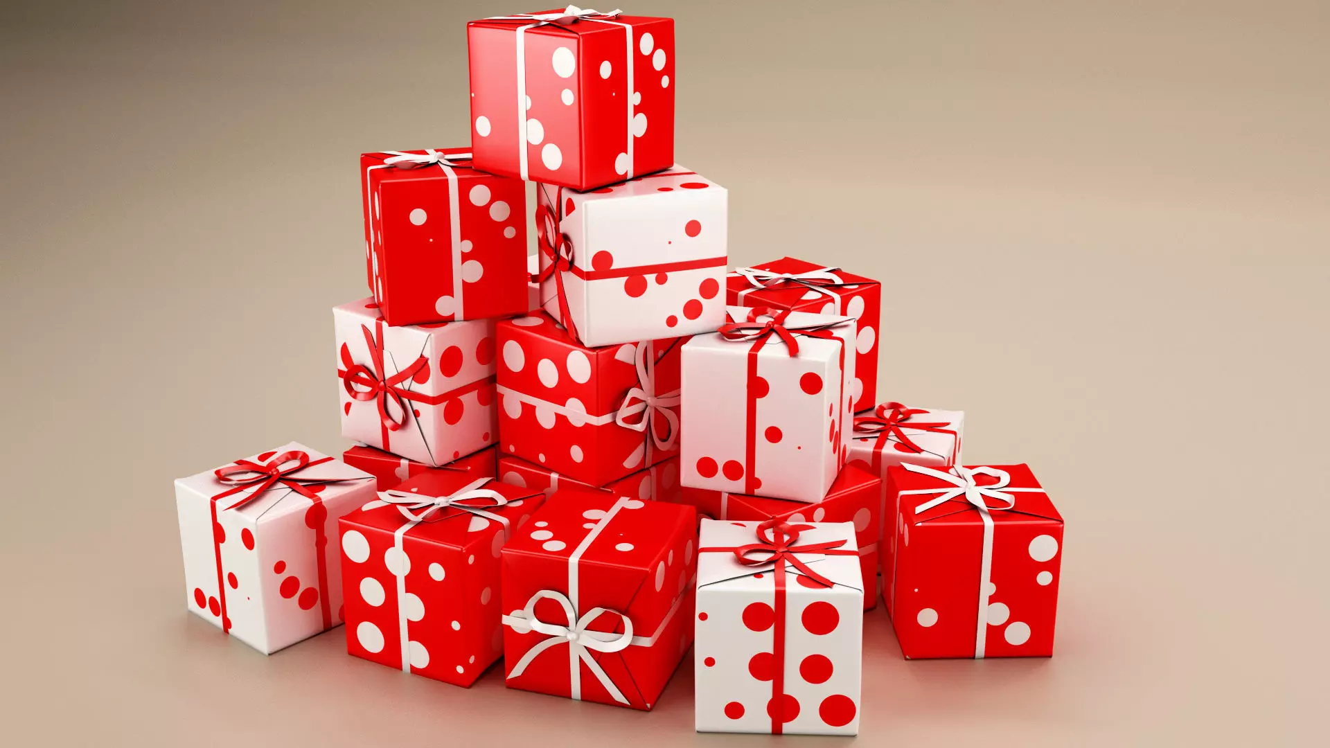 New Year Presents and Gift Boxes v2 Low-poly 3D model_0