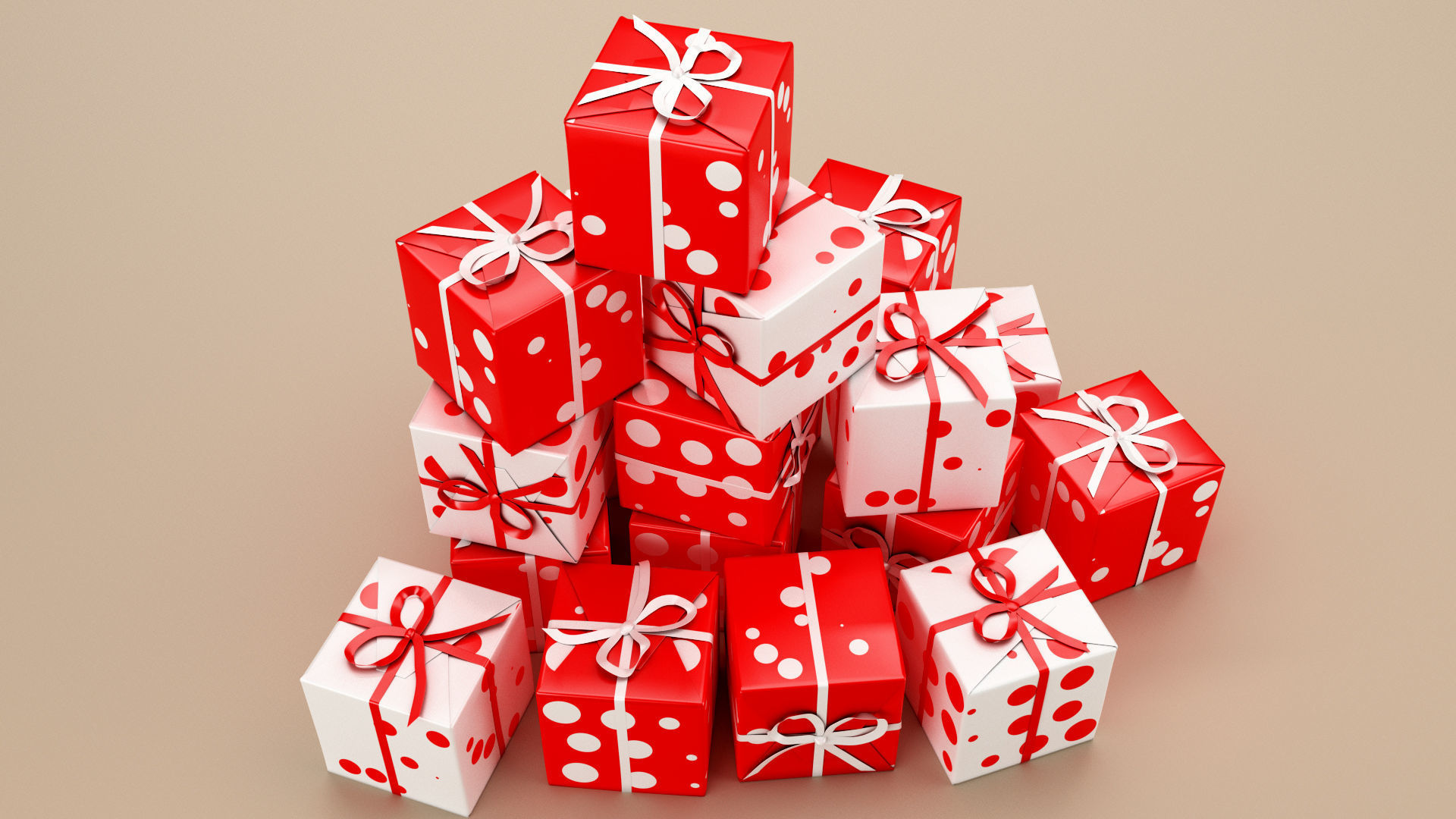 New Year Presents and Gift Boxes v2 Low-poly 3D model_1