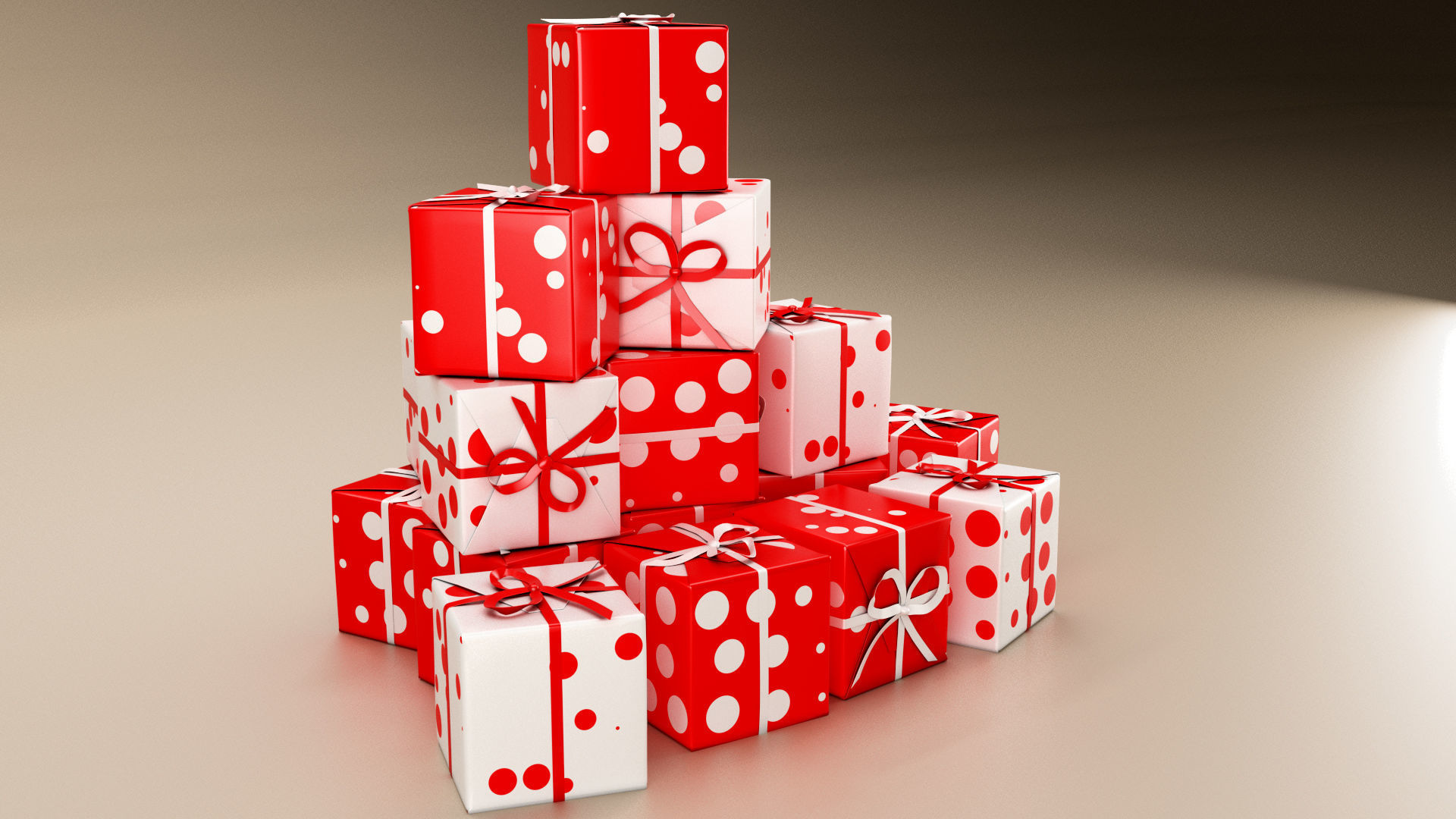 New Year Presents and Gift Boxes v2 Low-poly 3D model_9